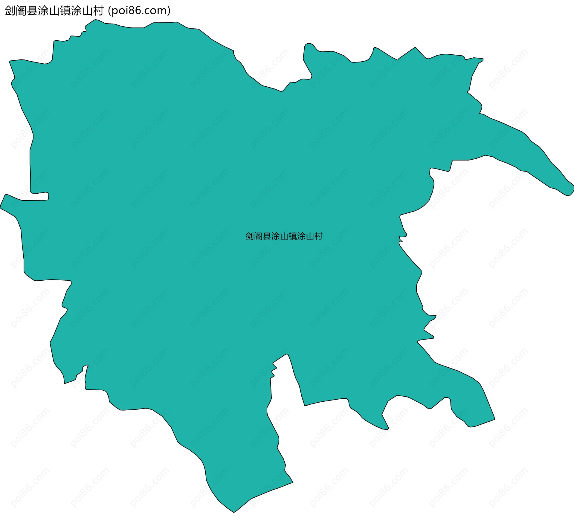 剑阁县涂山镇涂山村边界地图