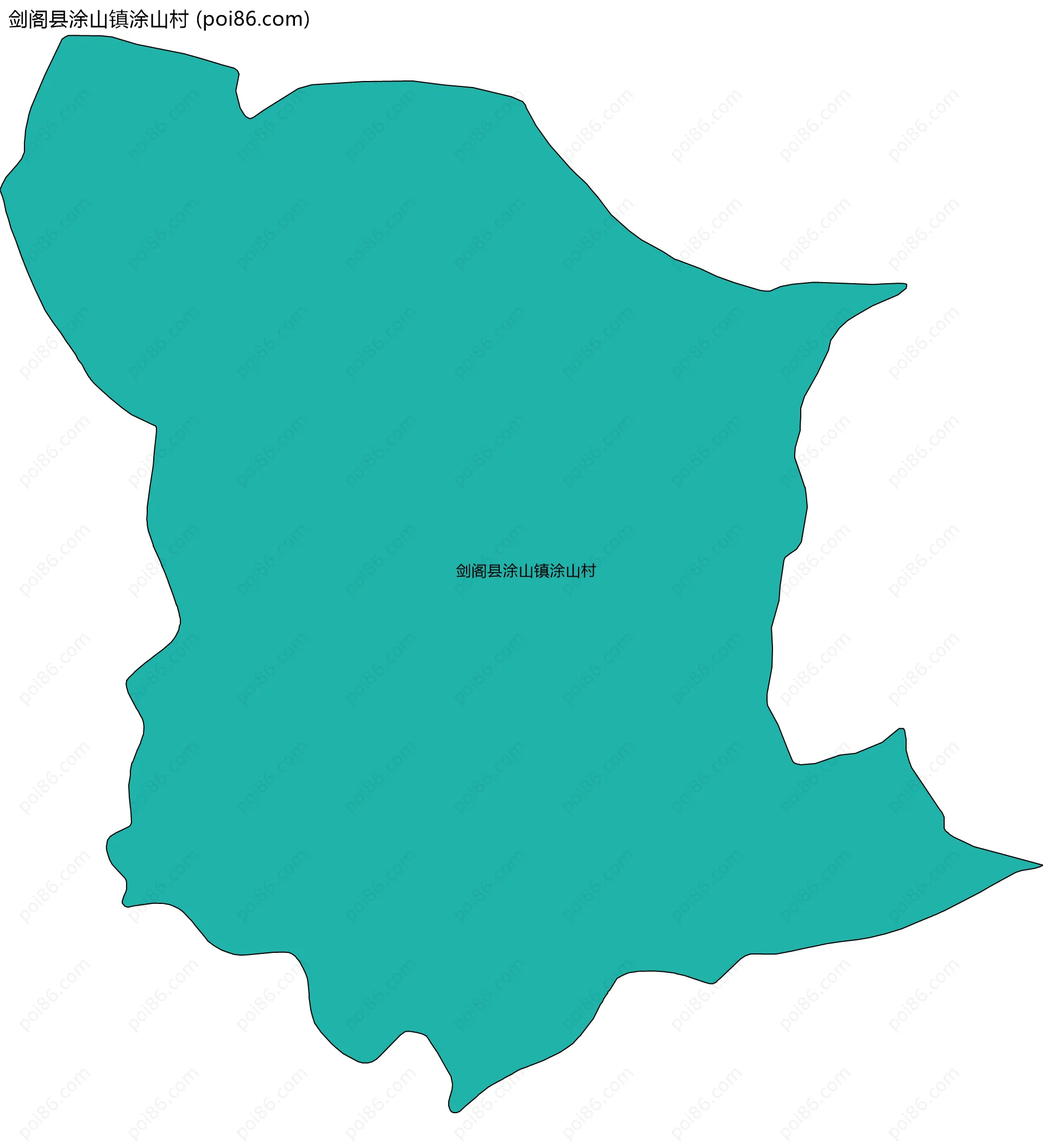 剑阁县涂山镇涂山村边界地图