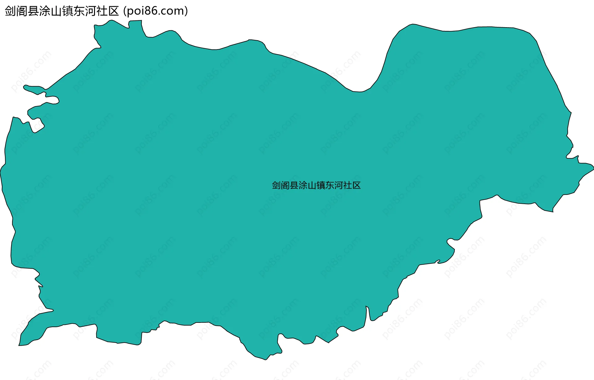剑阁县涂山镇东河社区边界地图
