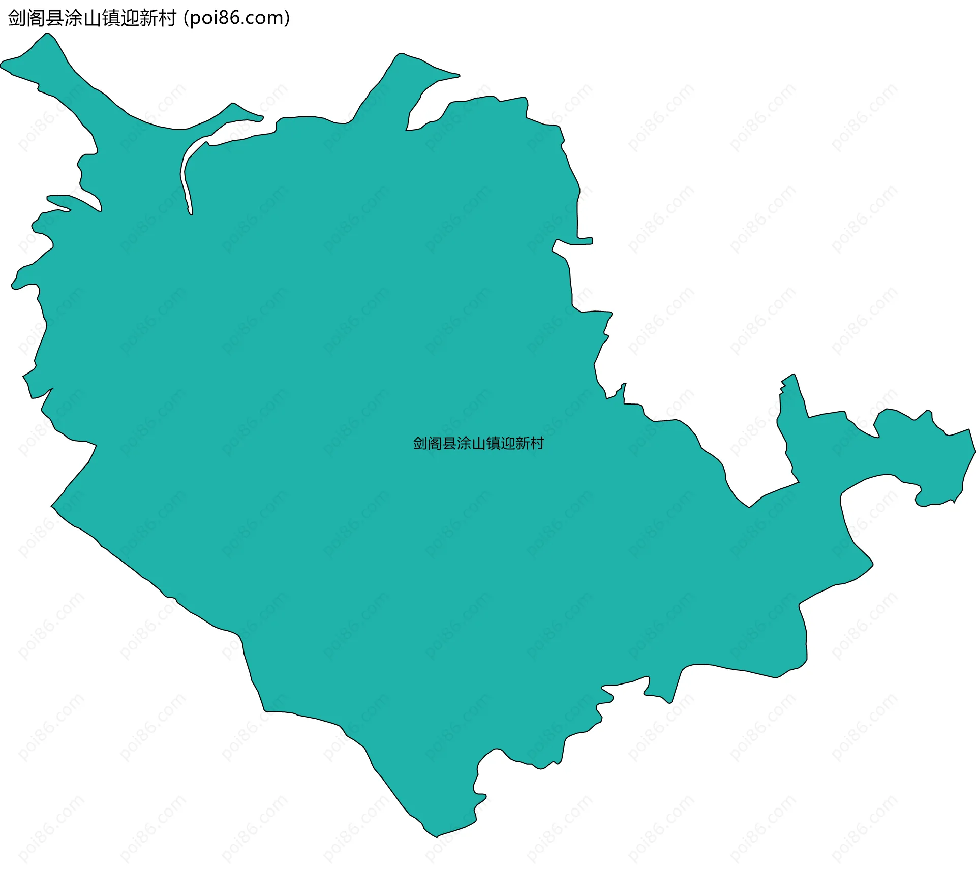 剑阁县涂山镇迎新村边界地图