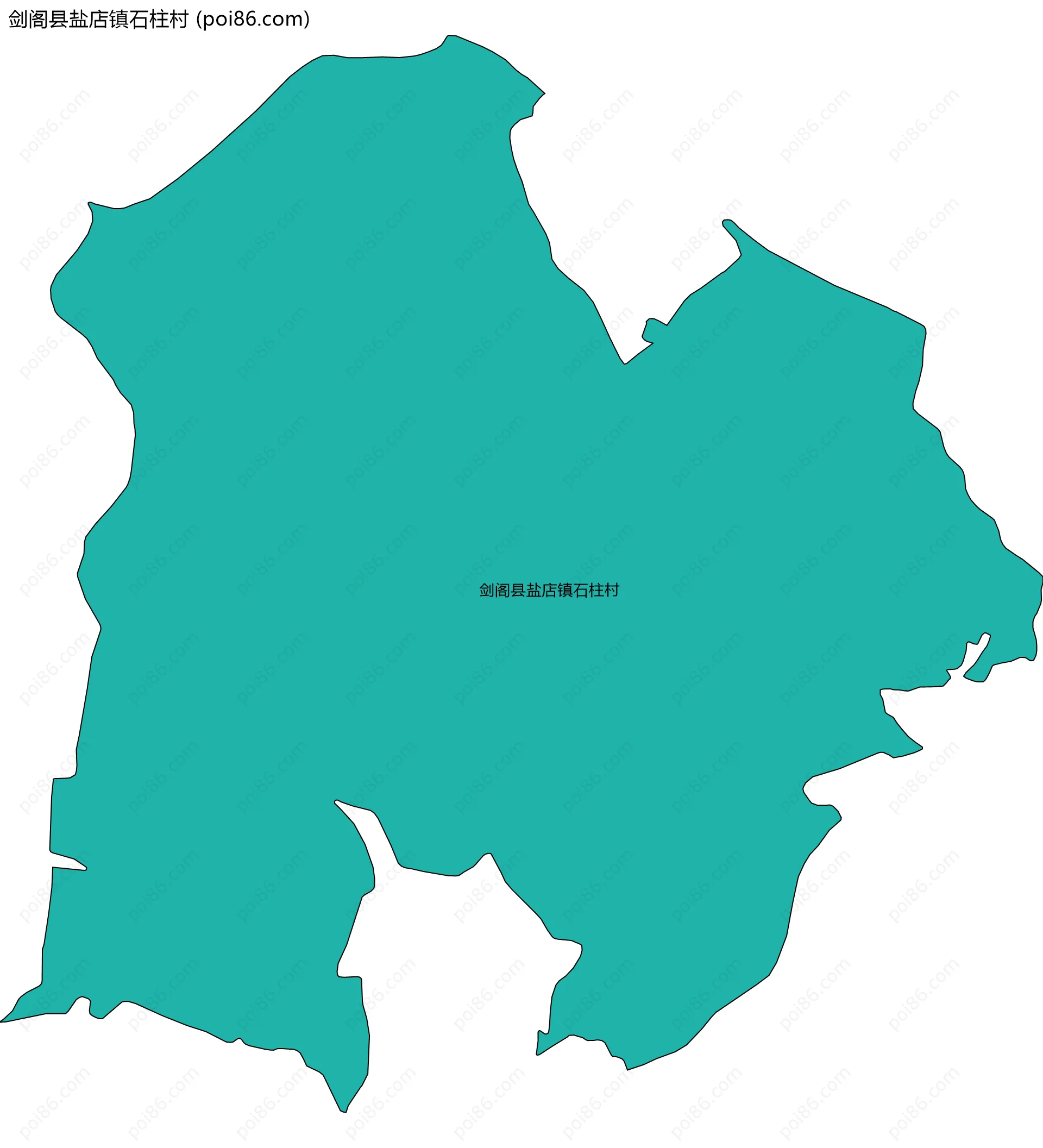 剑阁县盐店镇石柱村边界地图