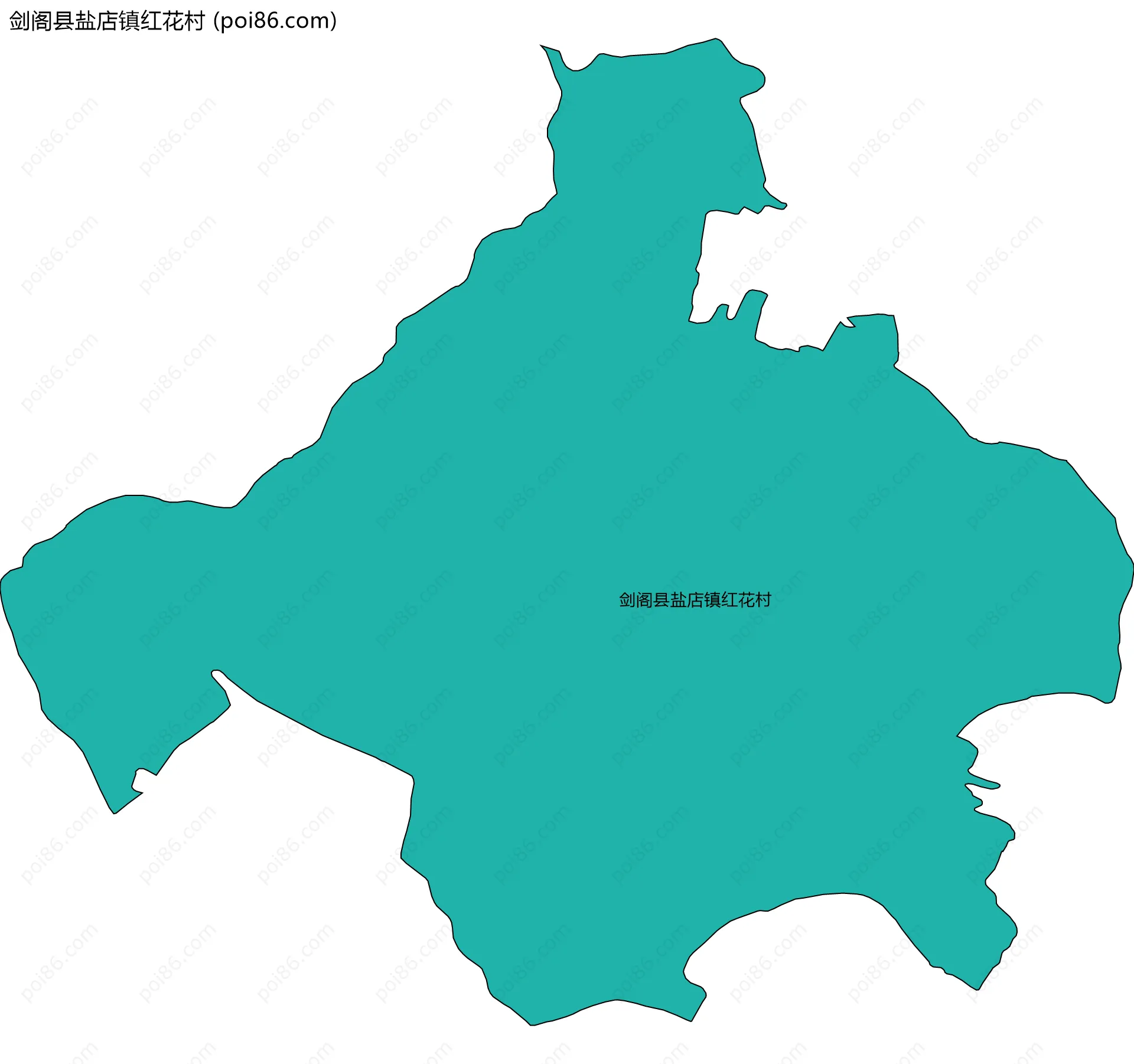 剑阁县盐店镇红花村边界地图