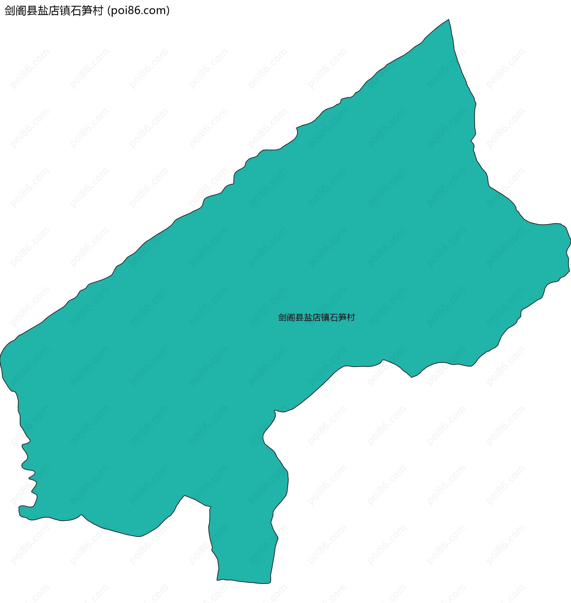 剑阁县盐店镇石笋村边界地图