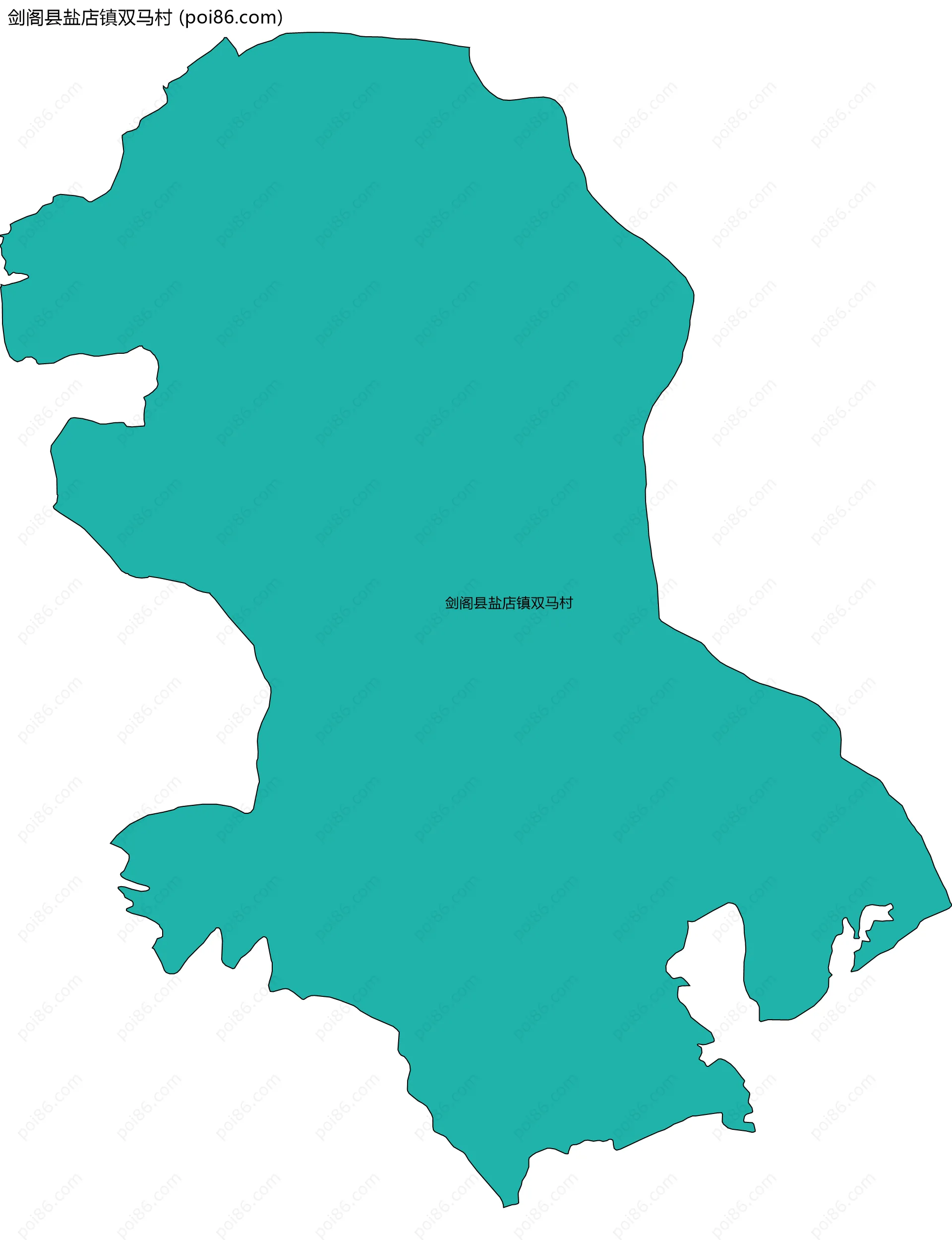 剑阁县盐店镇双马村边界地图