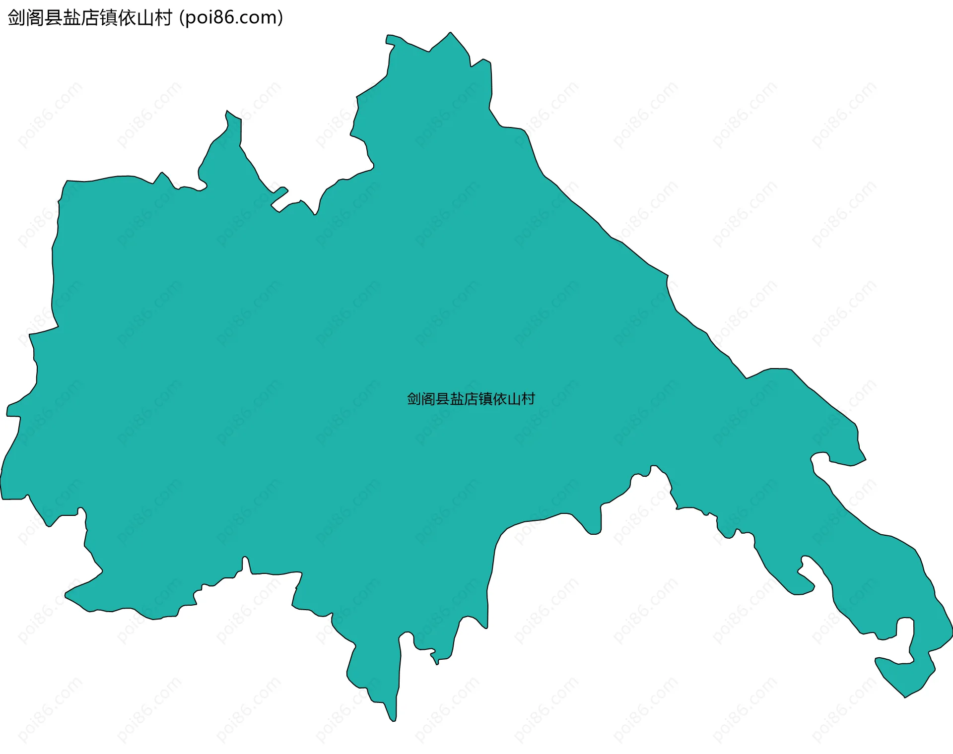 剑阁县盐店镇依山村边界地图