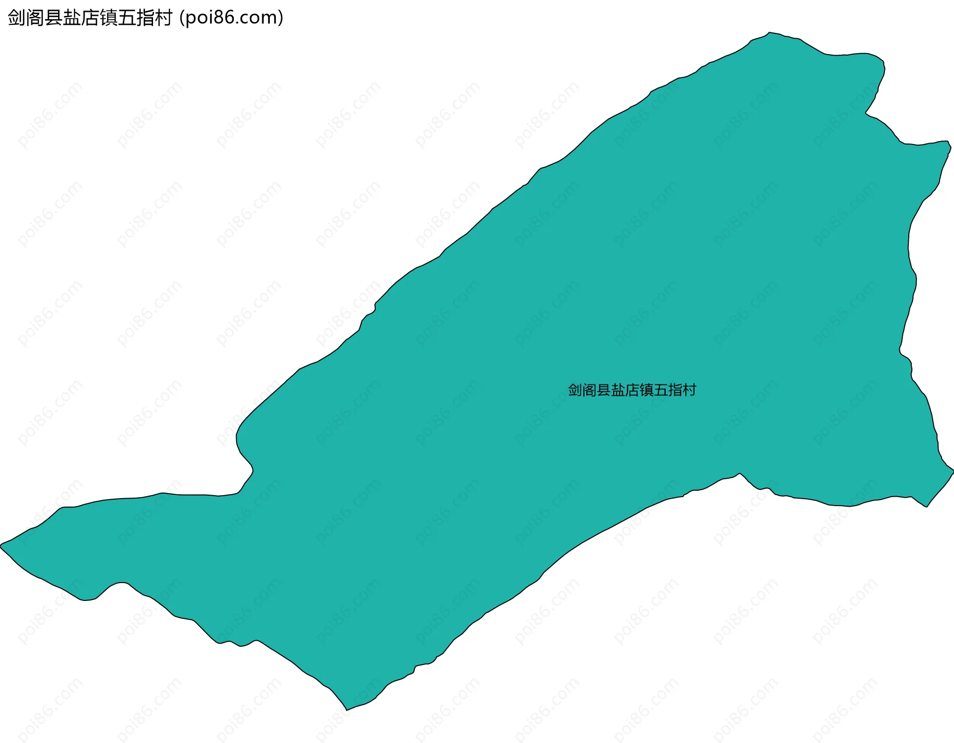 剑阁县盐店镇五指村边界地图