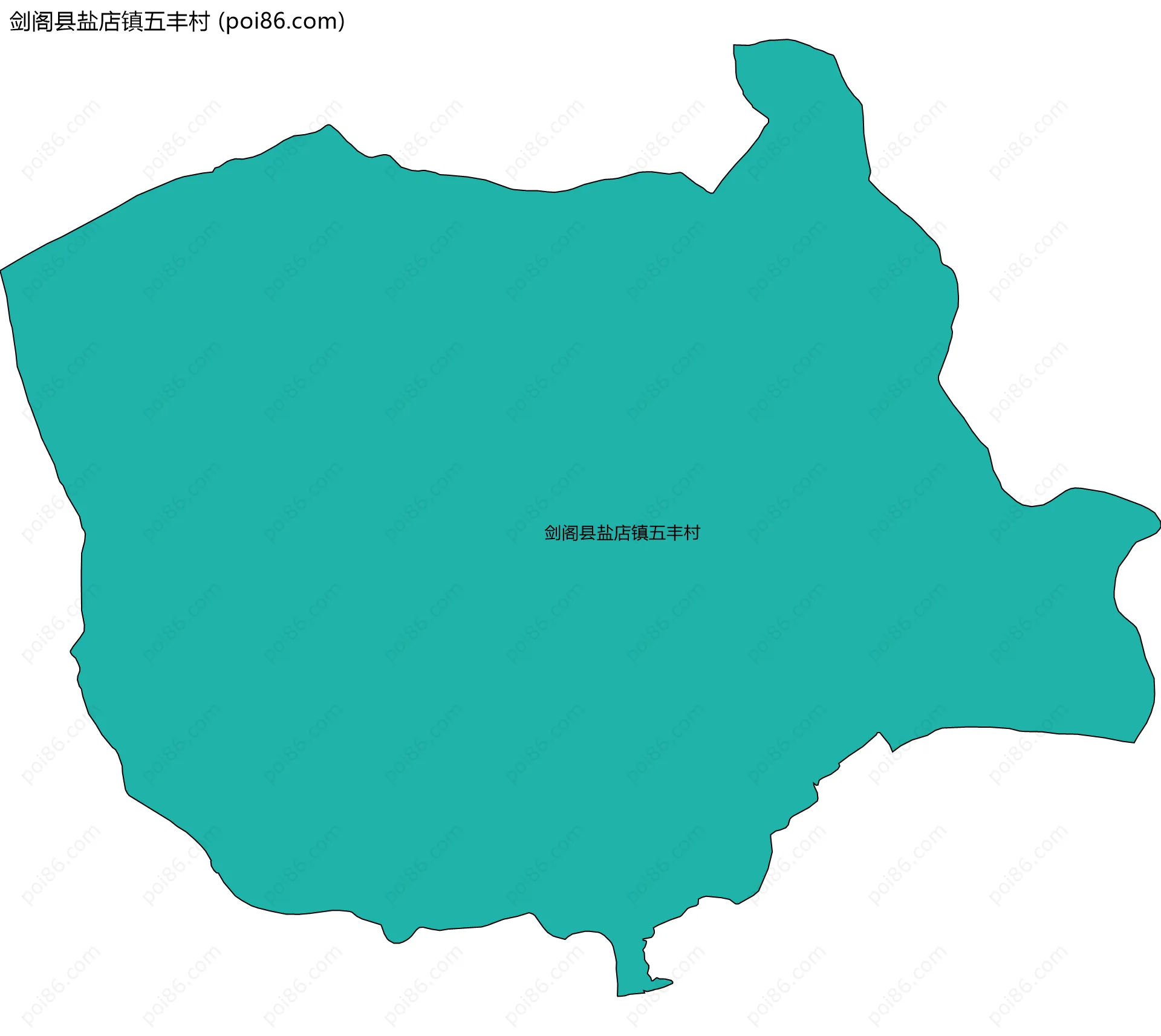 剑阁县盐店镇五丰村边界地图