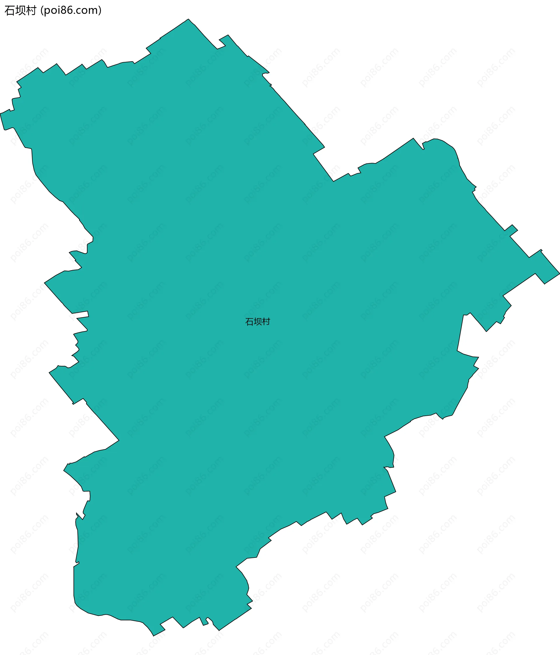 石坝村边界地图