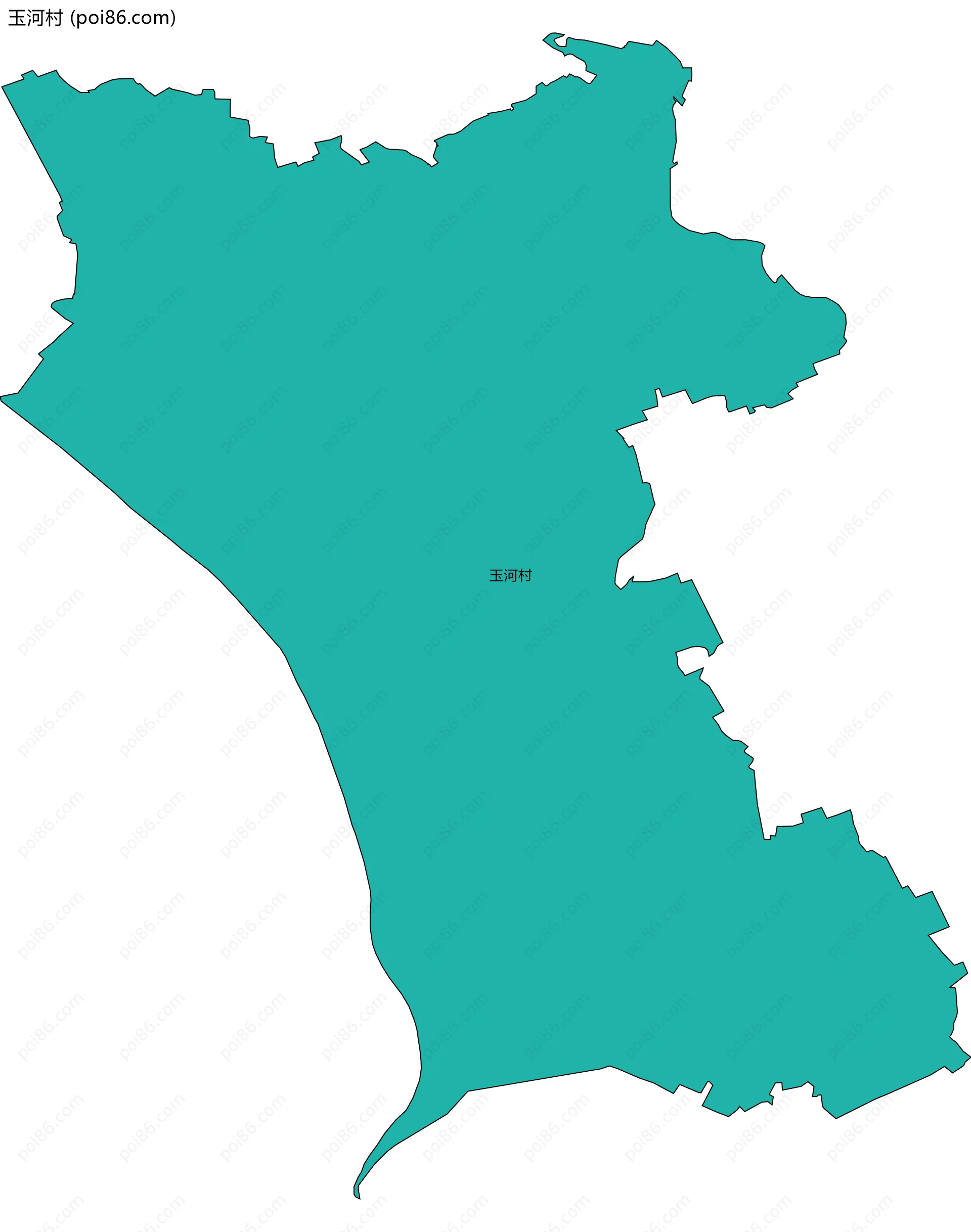 玉河村边界地图