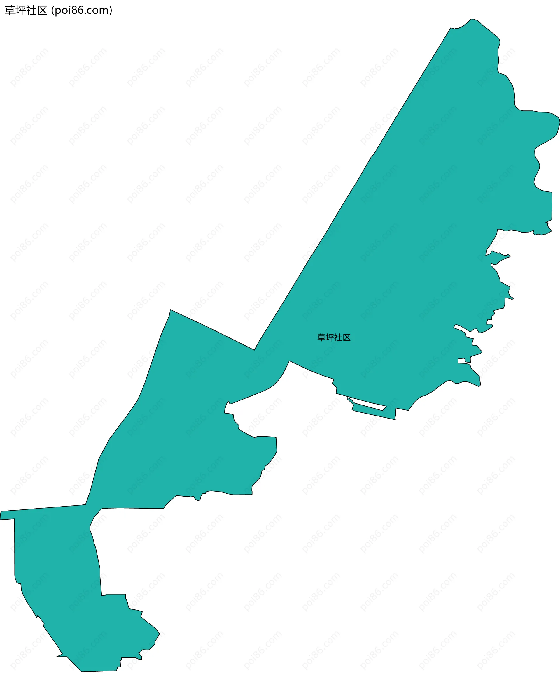 草坪社区边界地图