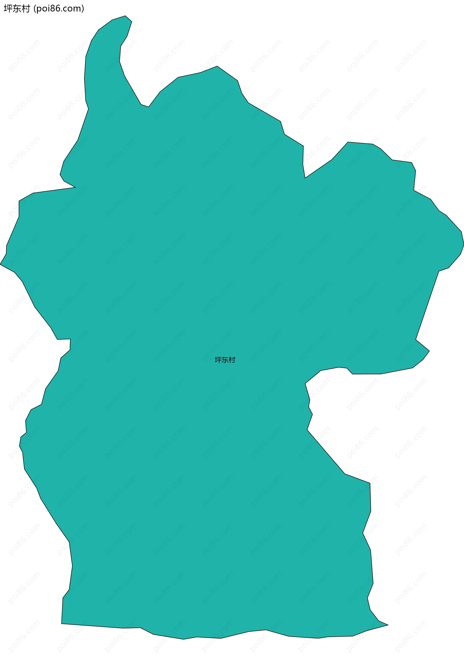 坪东村边界地图