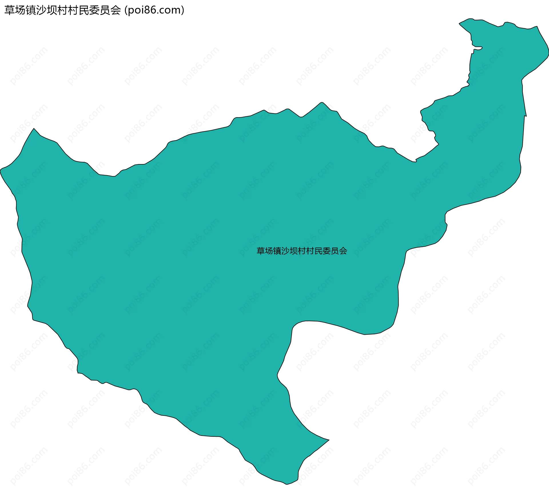 草场镇沙坝村村民委员会边界地图