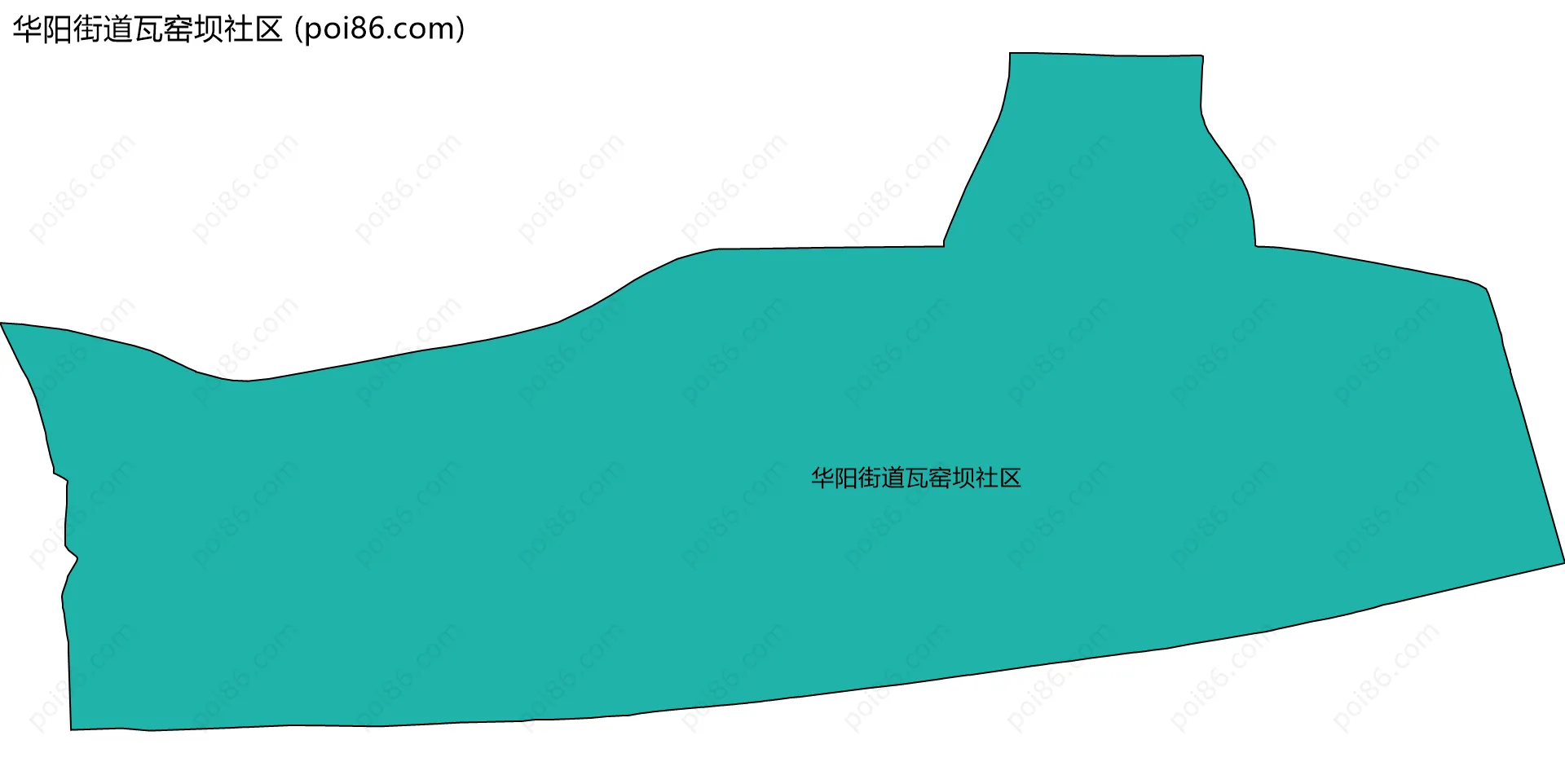 华阳街道瓦窑坝社区边界地图