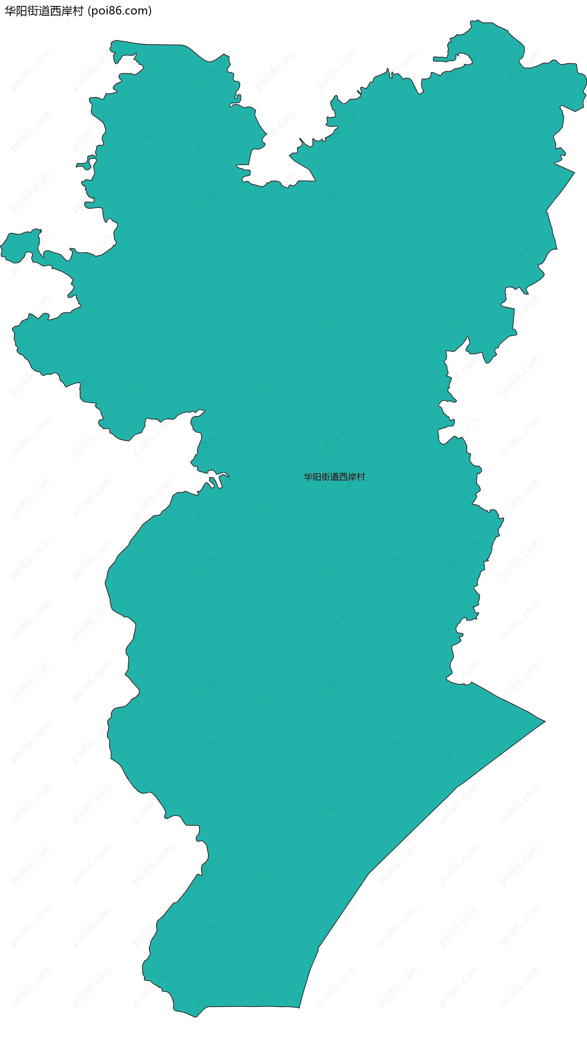 华阳街道西岸村边界地图