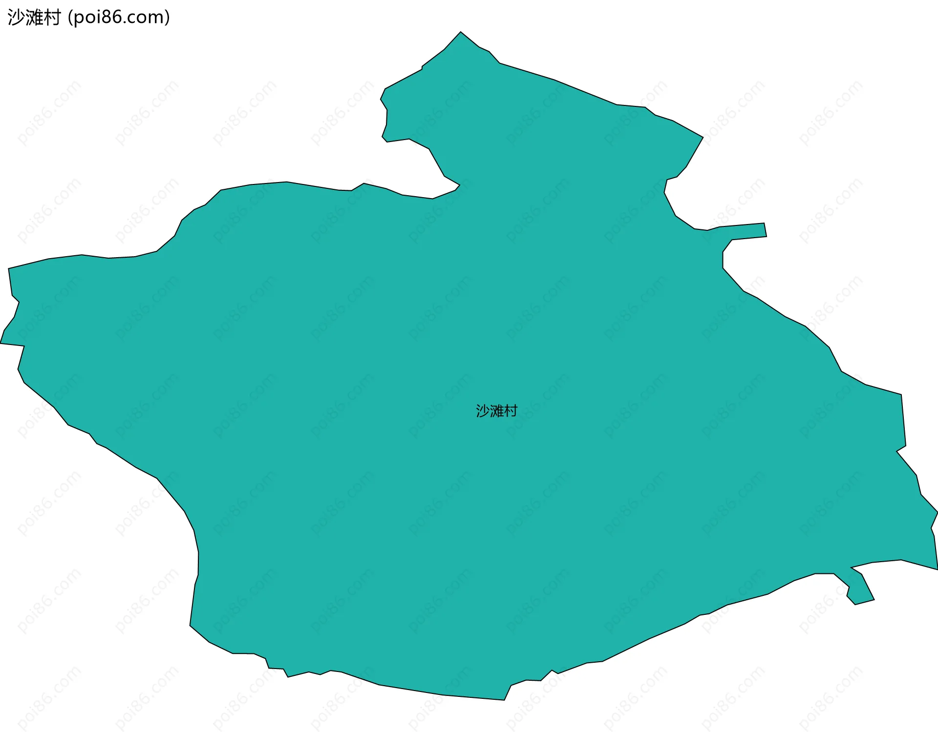 沙滩村边界地图