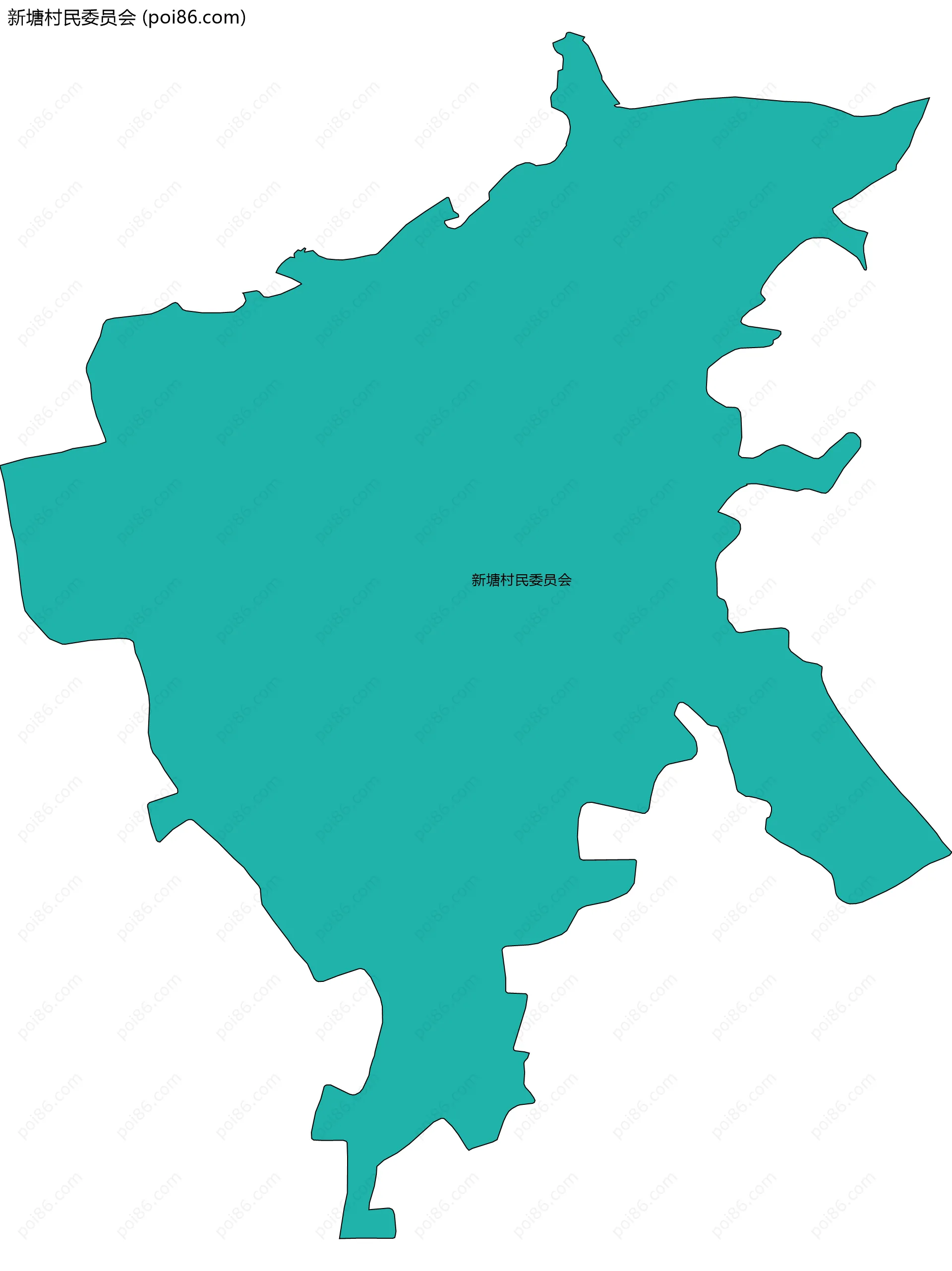 新塘村民委员会边界地图