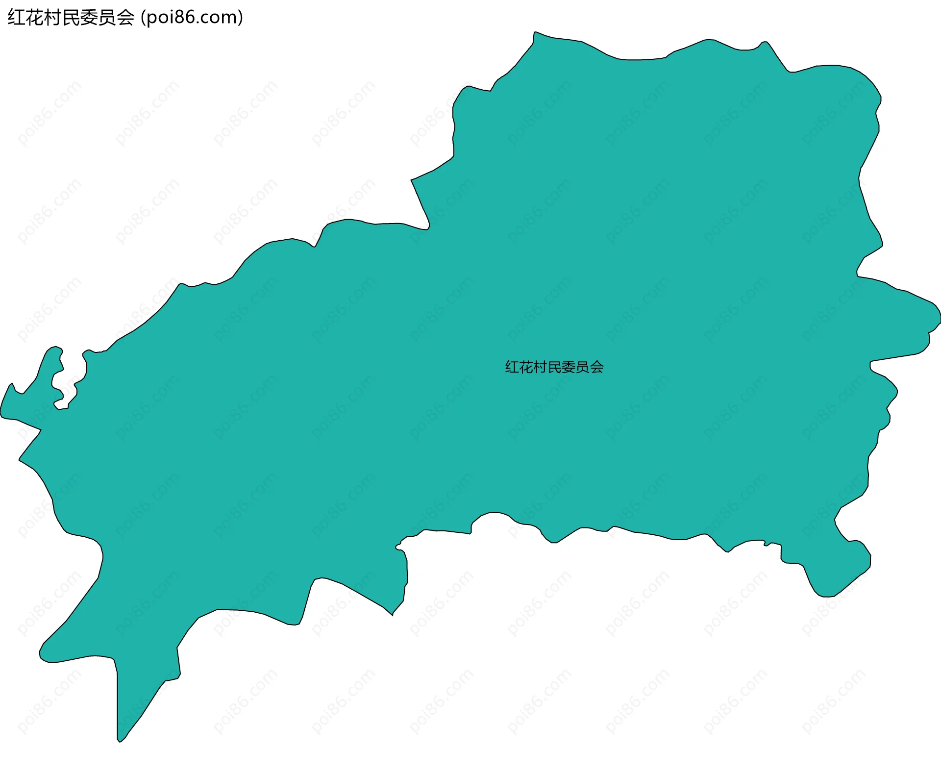 红花村民委员会边界地图
