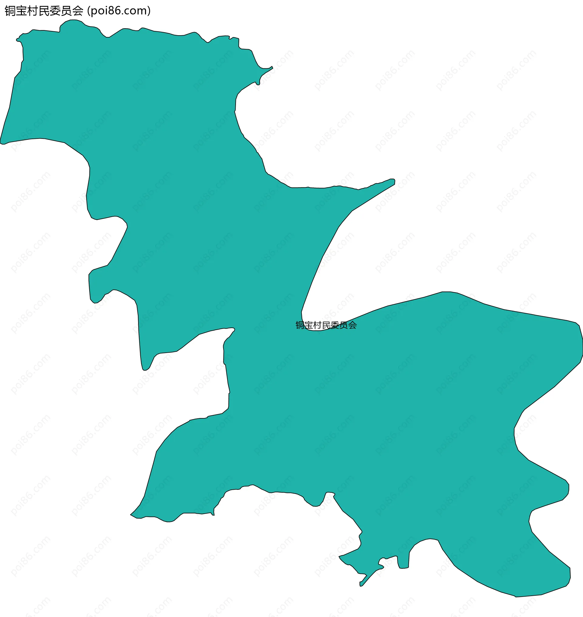 铜宝村民委员会边界地图