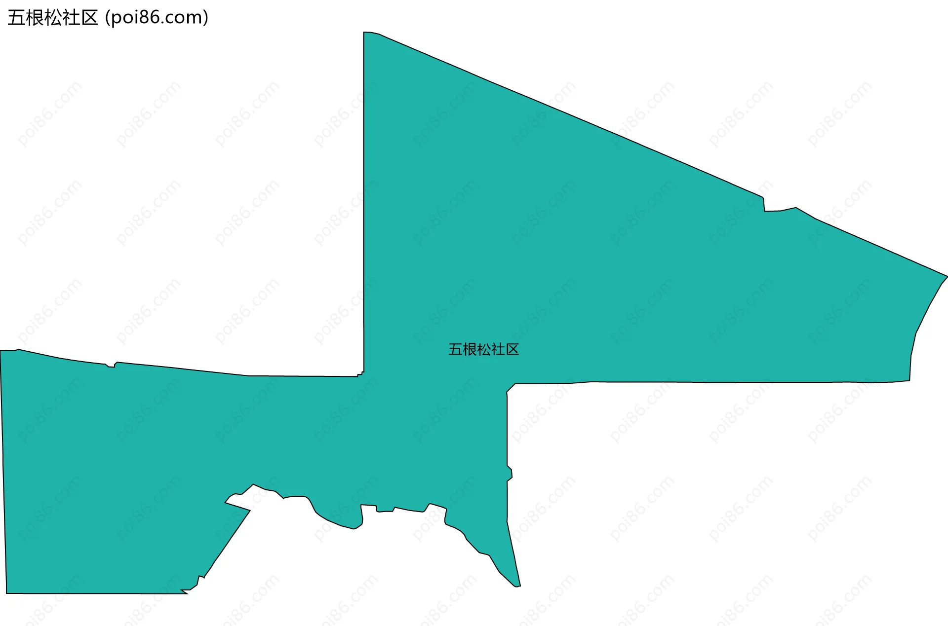 五根松社区边界地图