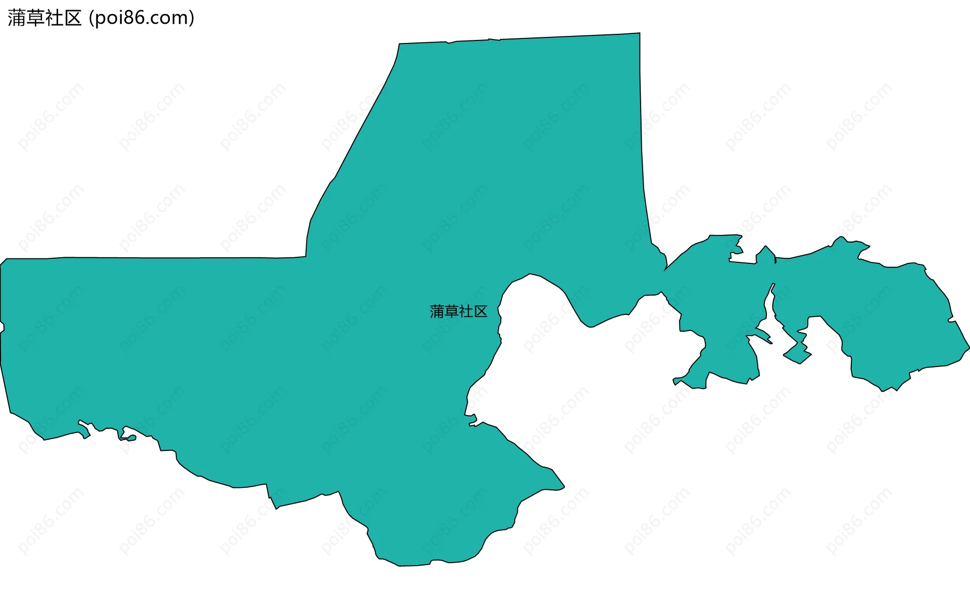 蒲草社区边界地图