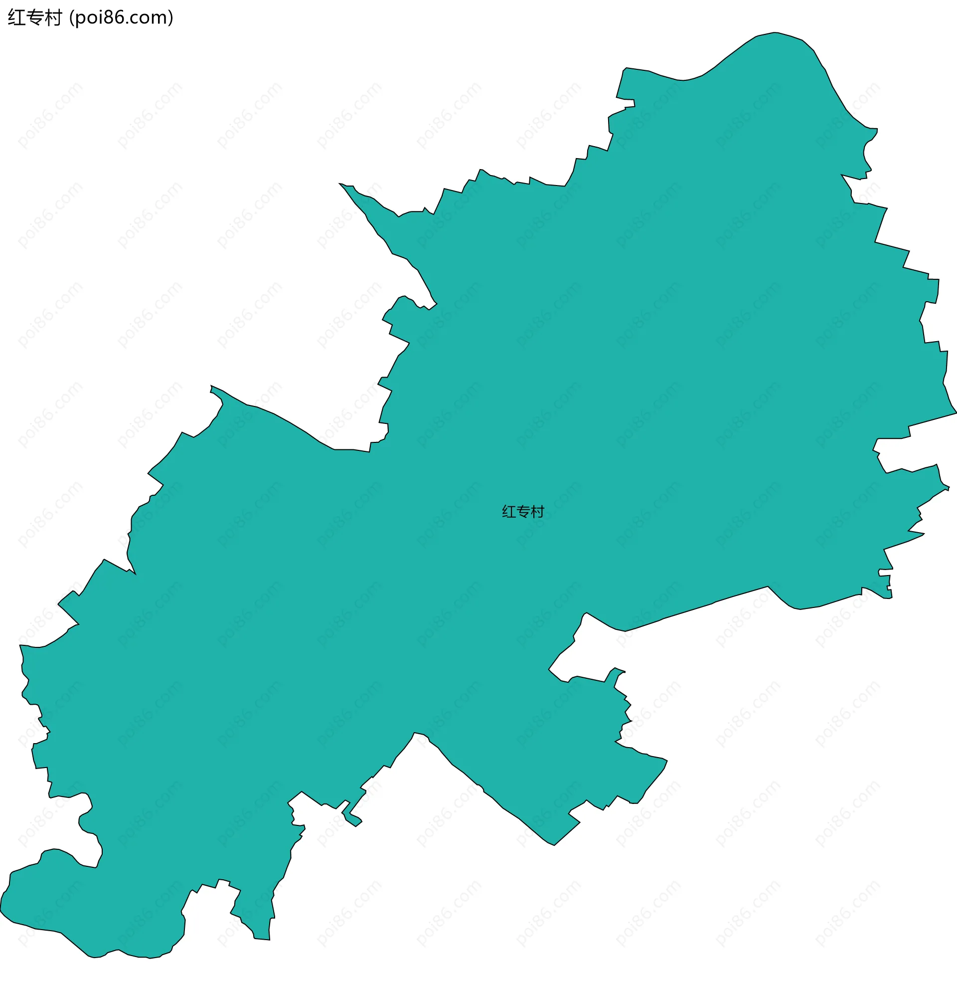 红专村边界地图