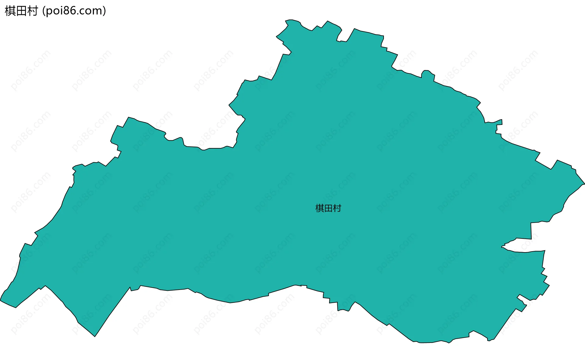 棋田村边界地图