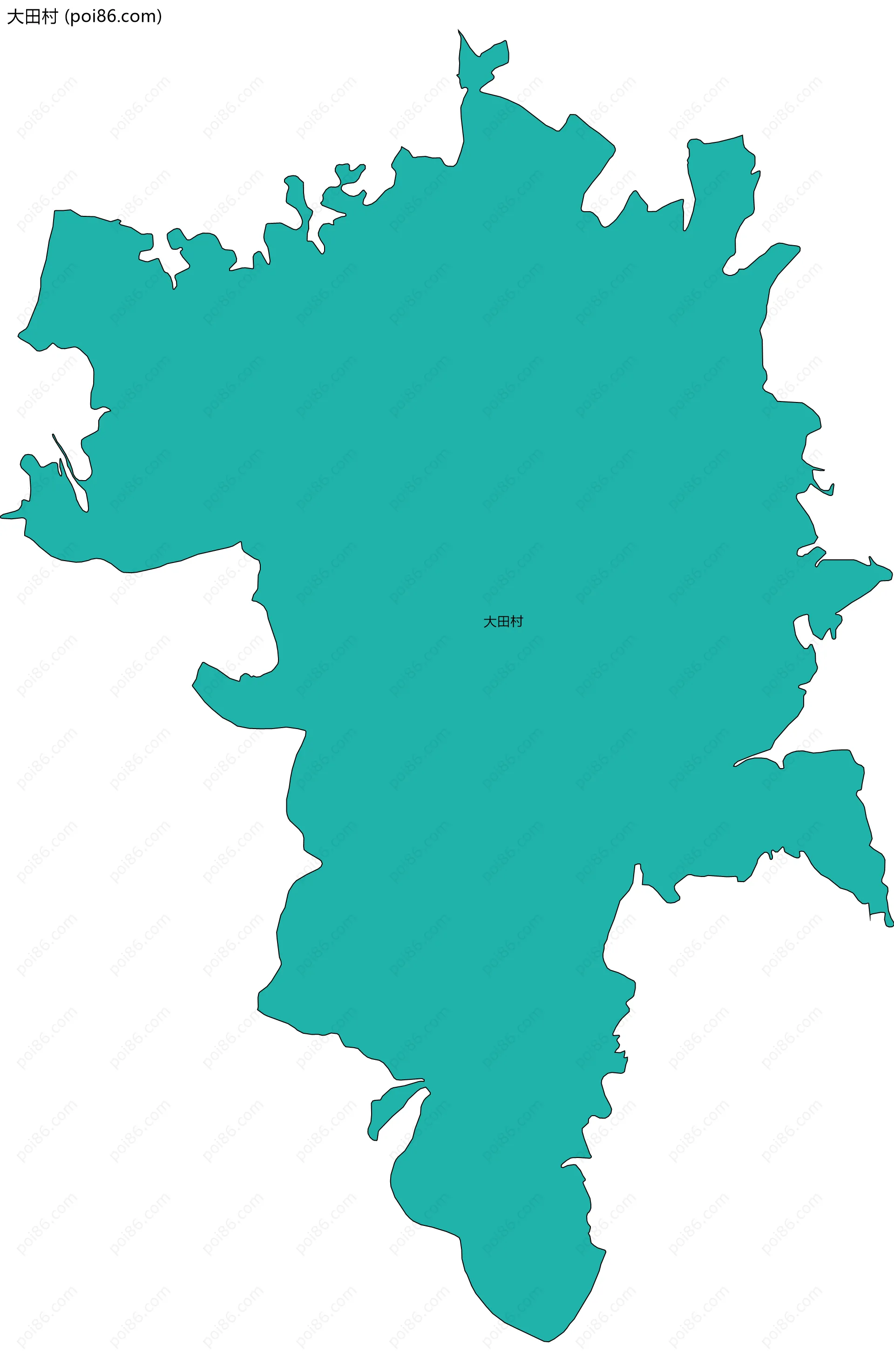 大田村边界地图