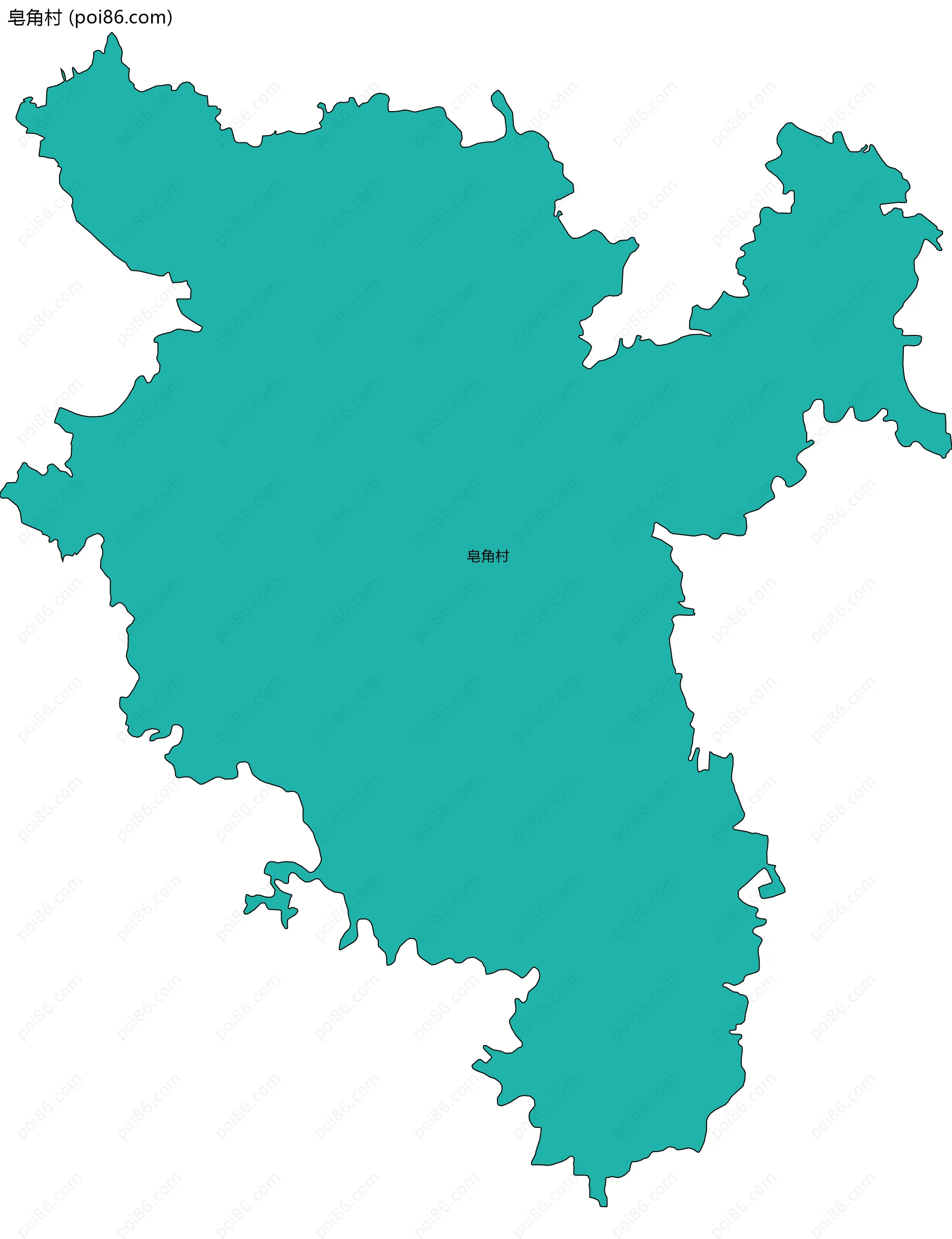 皂角村边界地图