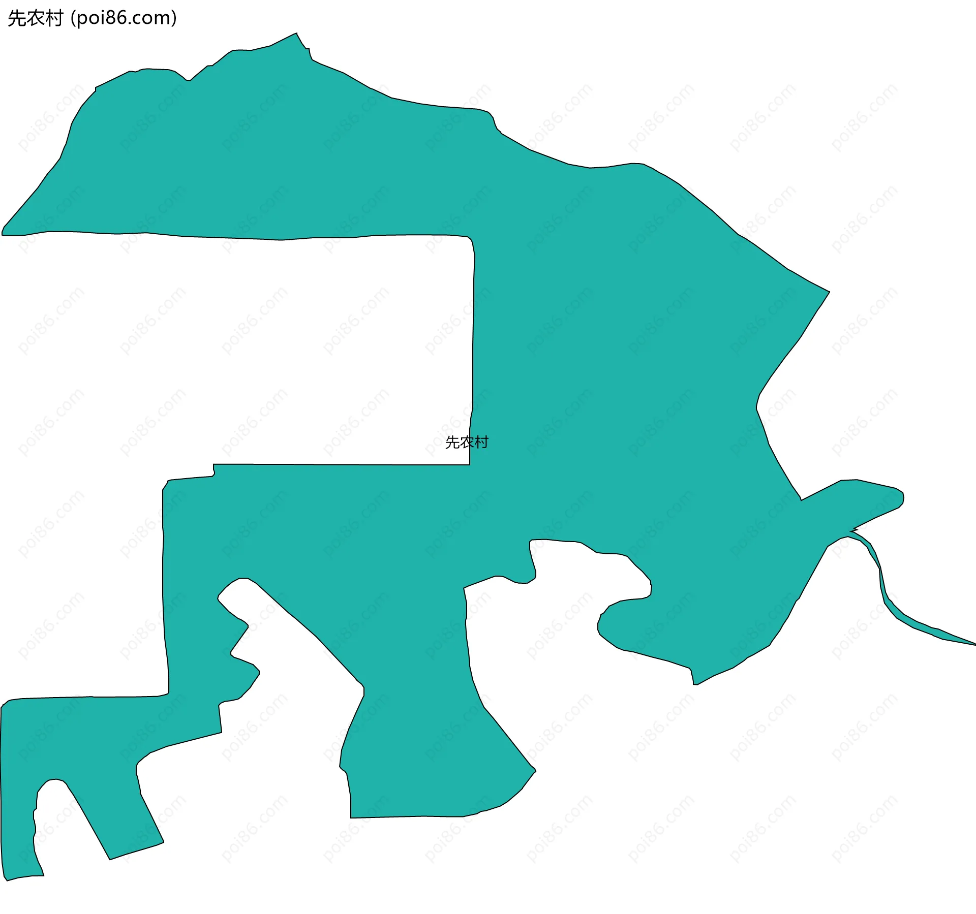 先农村边界地图