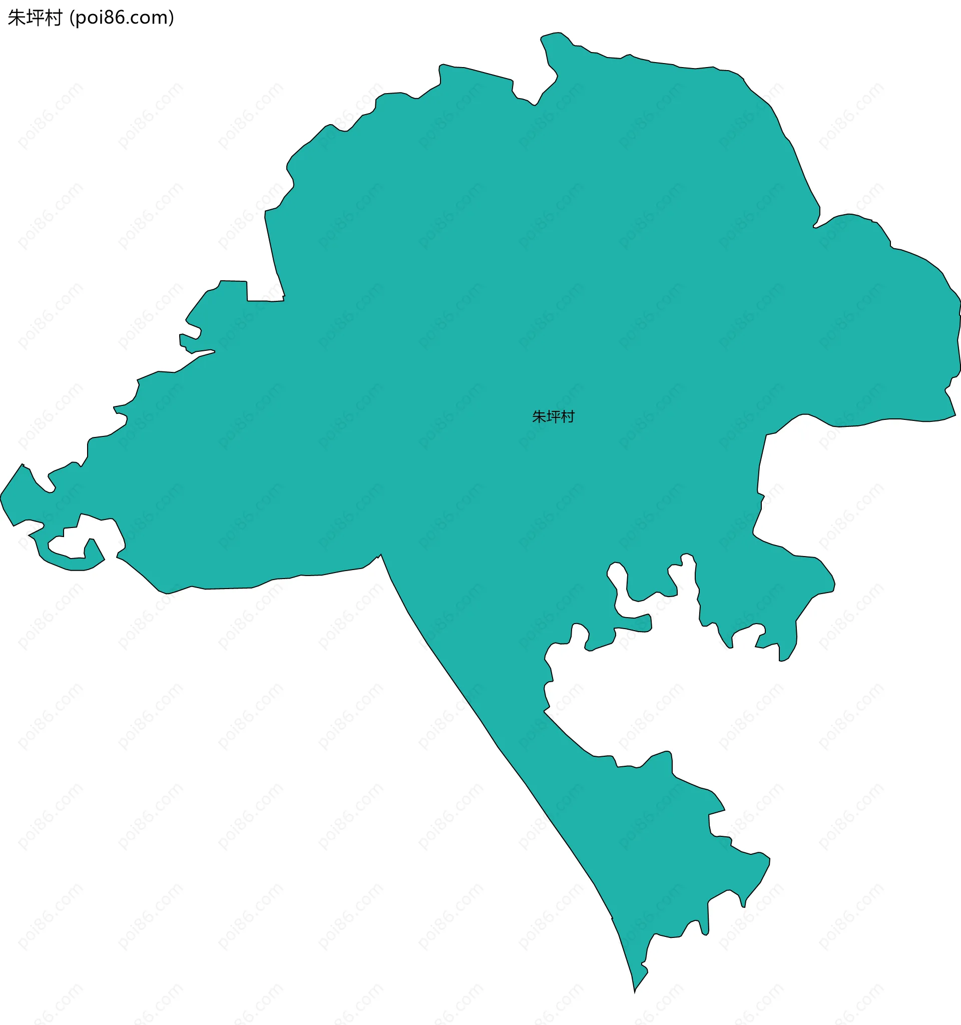 朱坪村边界地图