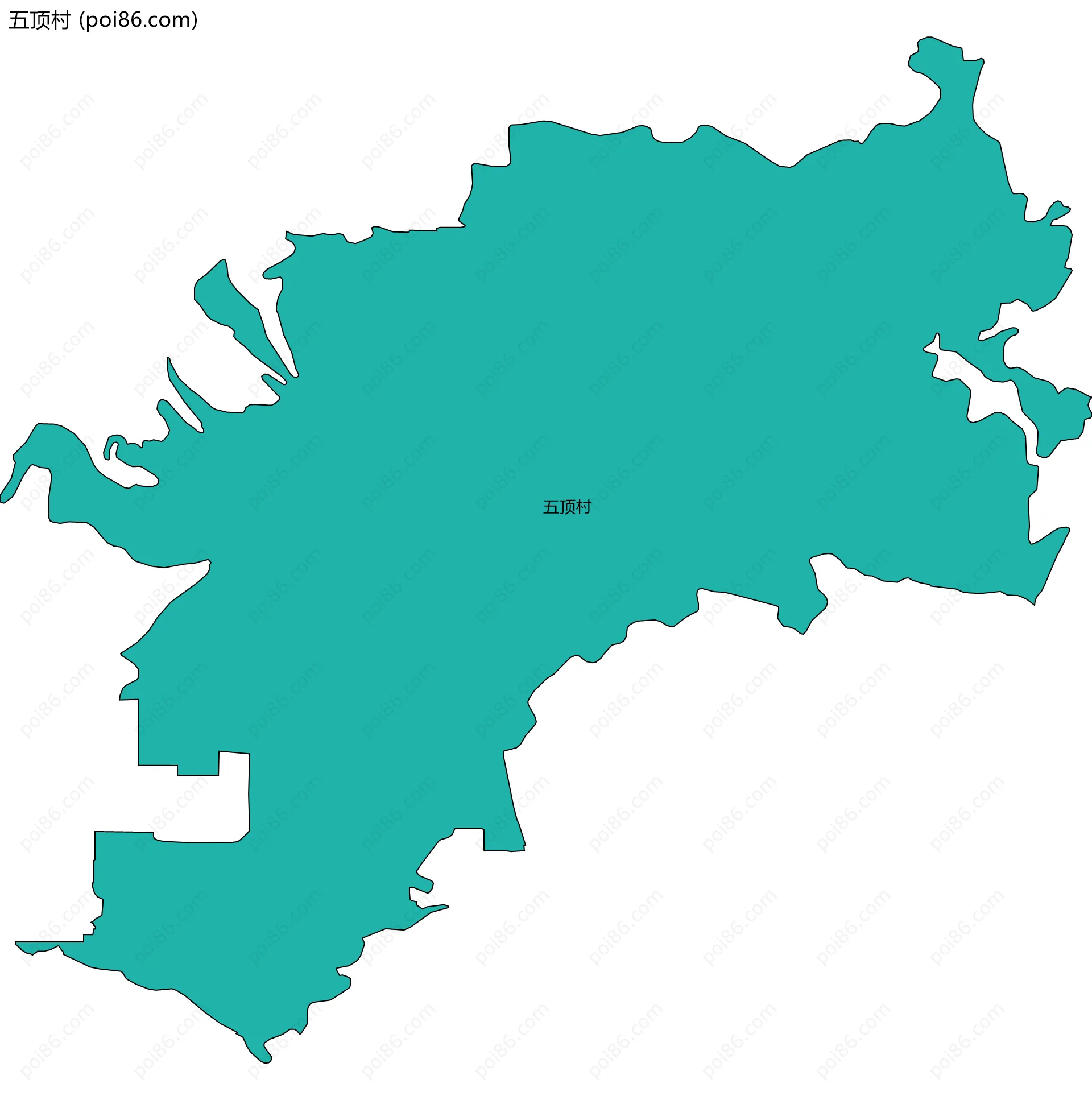 五顶村边界地图