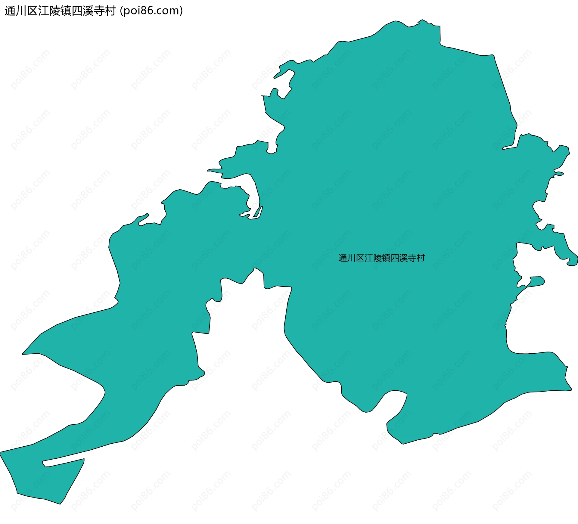 通川区江陵镇四溪寺村边界地图