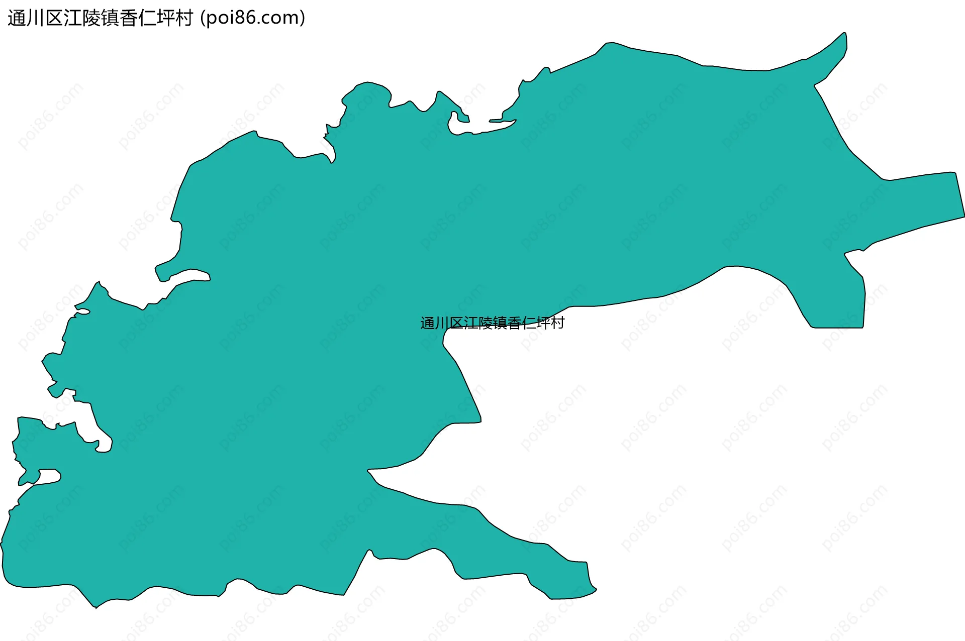 通川区江陵镇香仁坪村边界地图