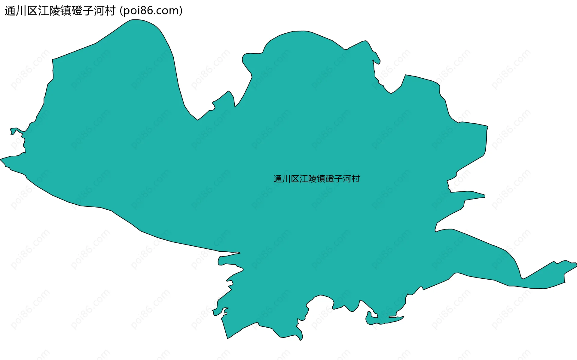 通川区江陵镇磴子河村边界地图