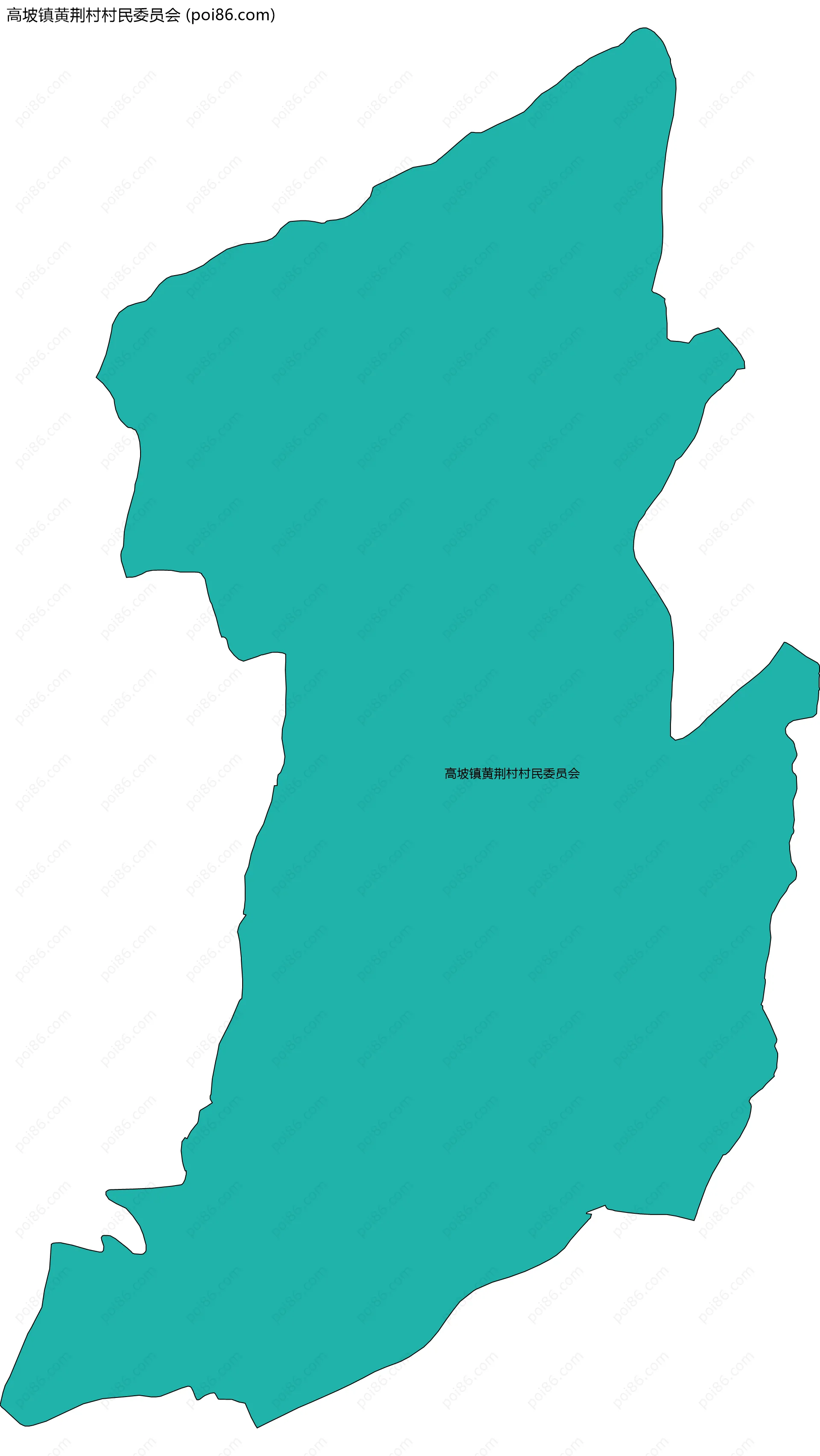 高坡镇黄荆村村民委员会边界地图