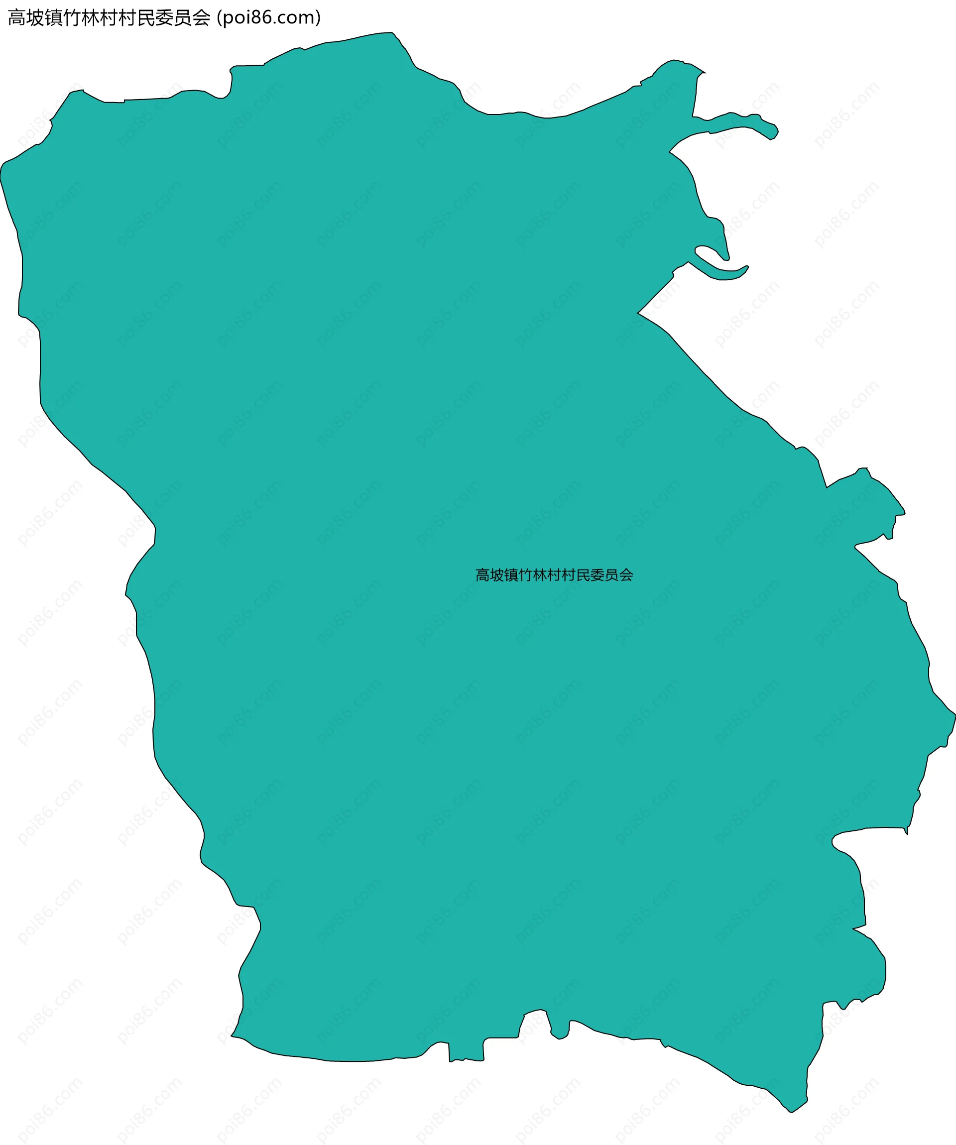高坡镇竹林村村民委员会边界地图
