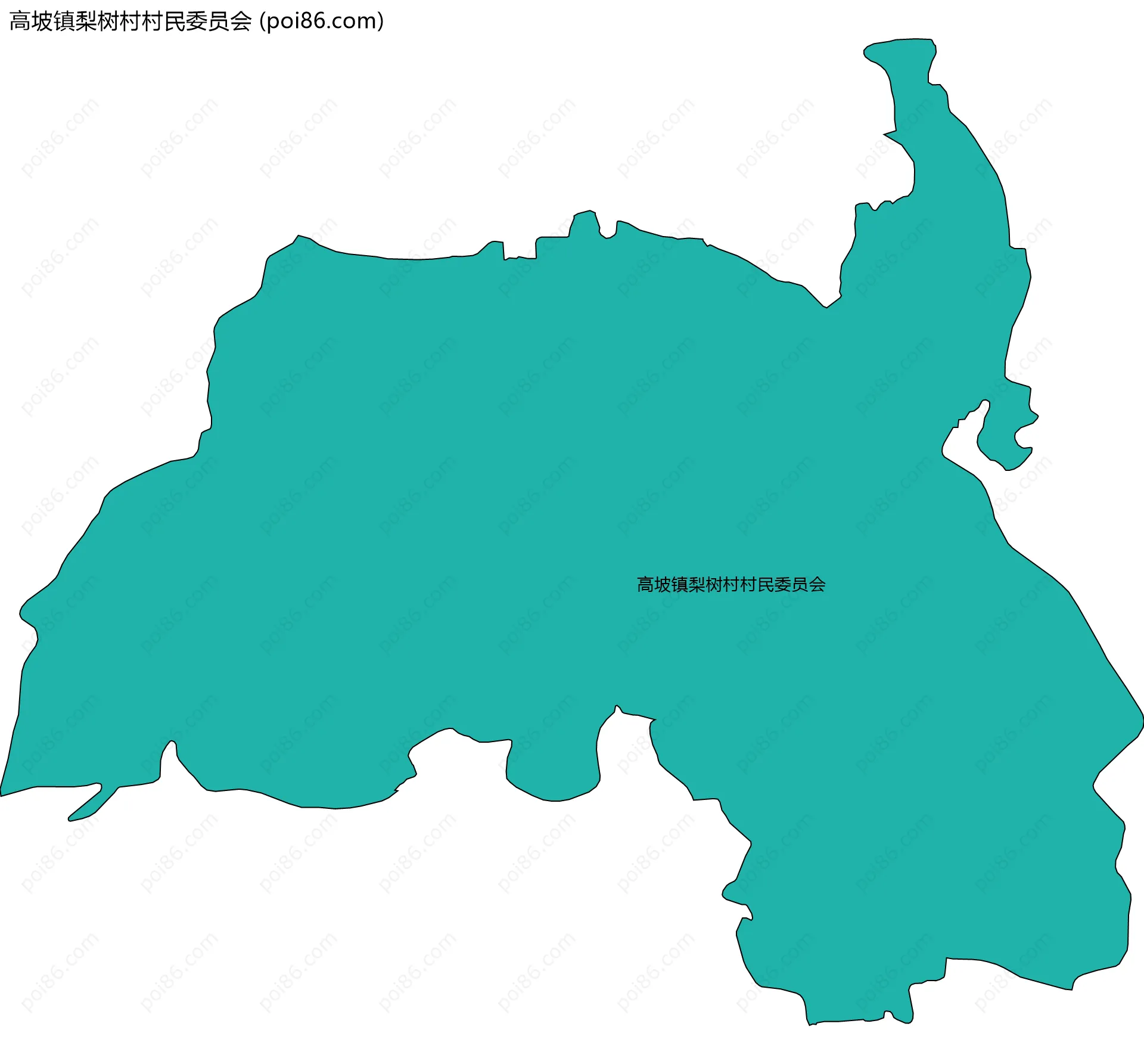 高坡镇梨树村村民委员会边界地图