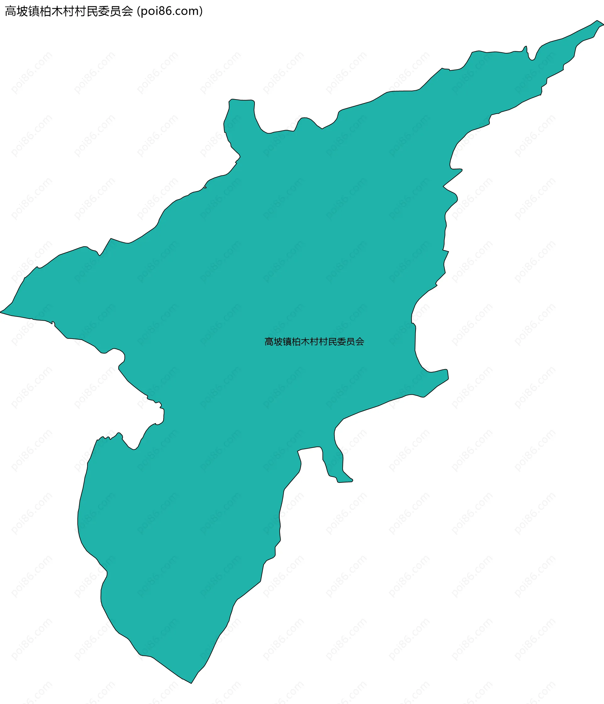 高坡镇柏木村村民委员会边界地图