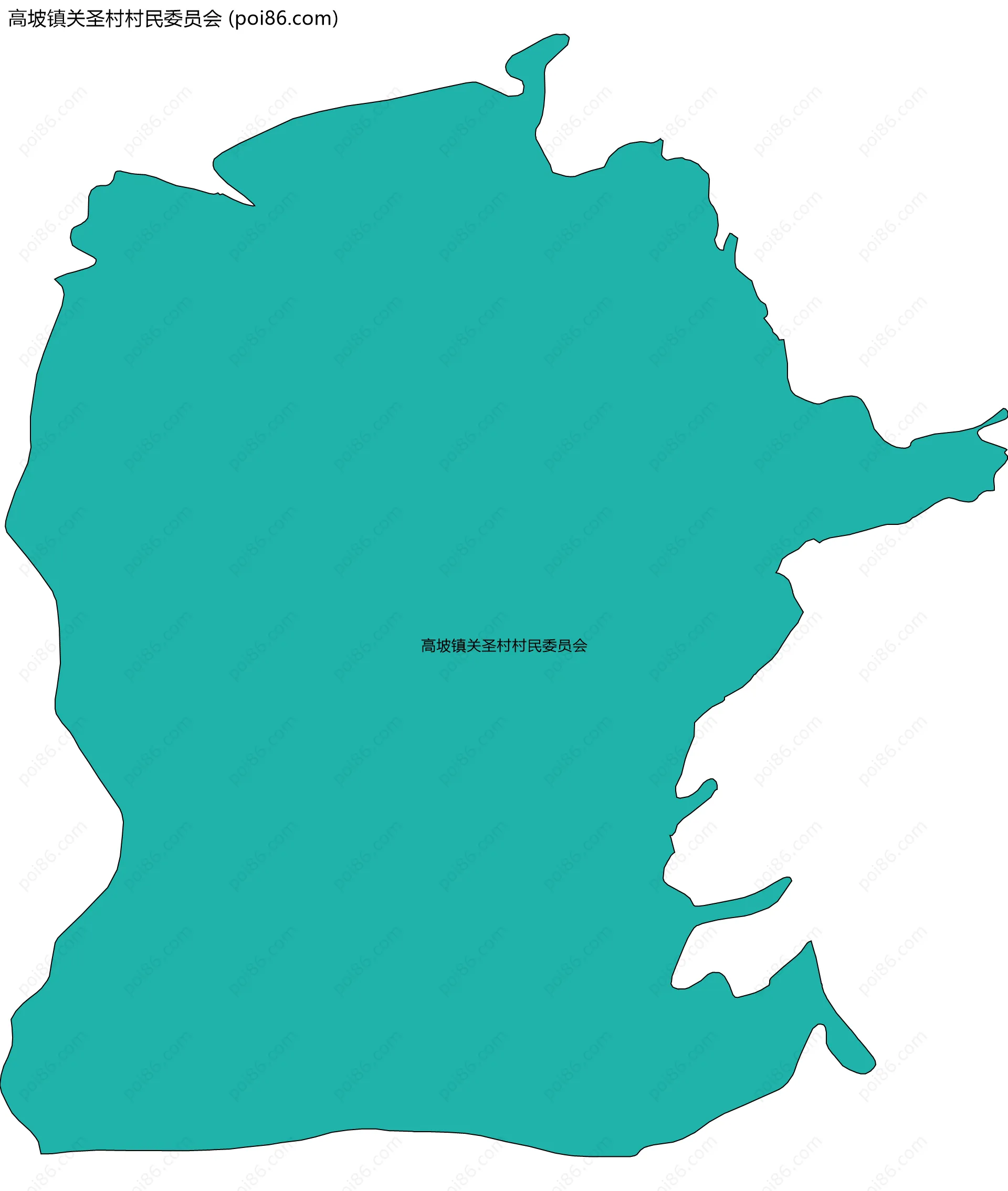 高坡镇关圣村村民委员会边界地图