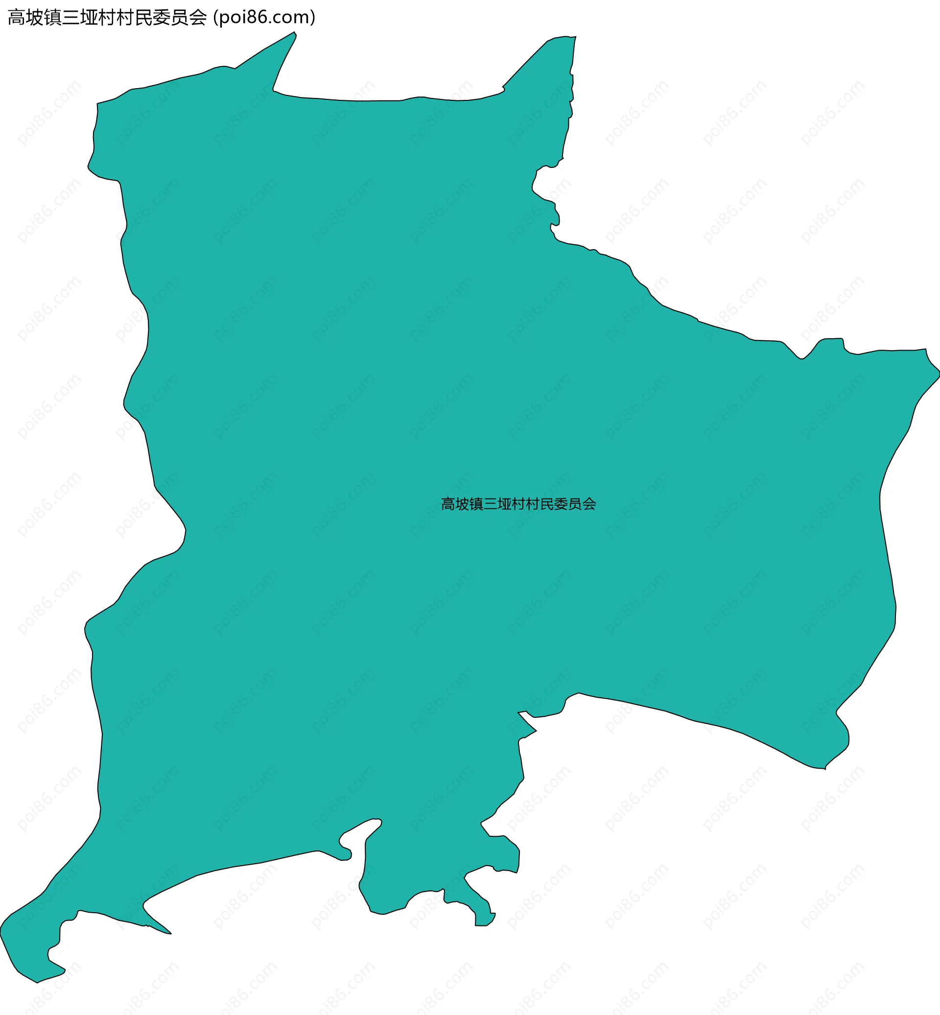 高坡镇三垭村村民委员会边界地图