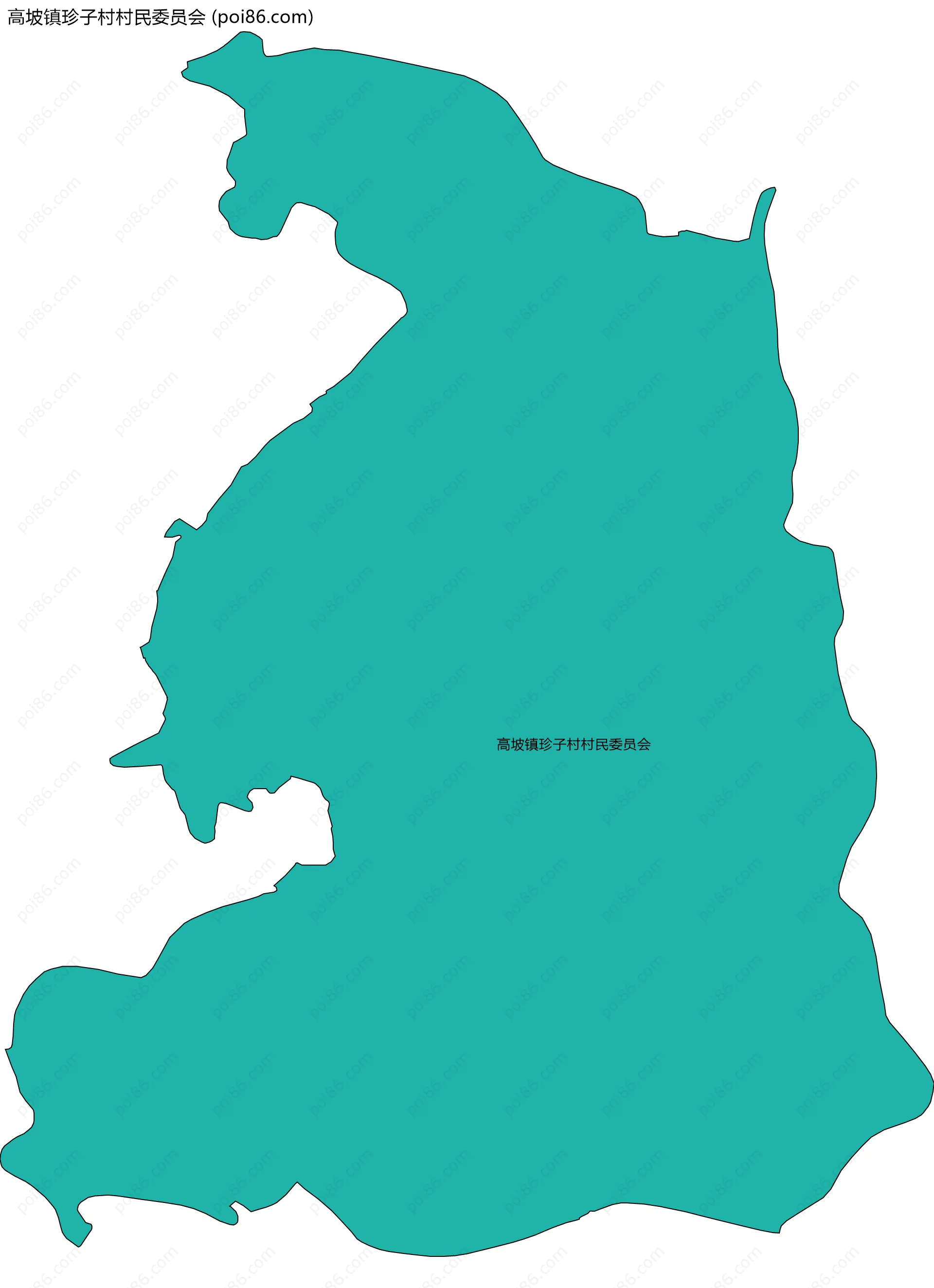 高坡镇珍子村村民委员会边界地图