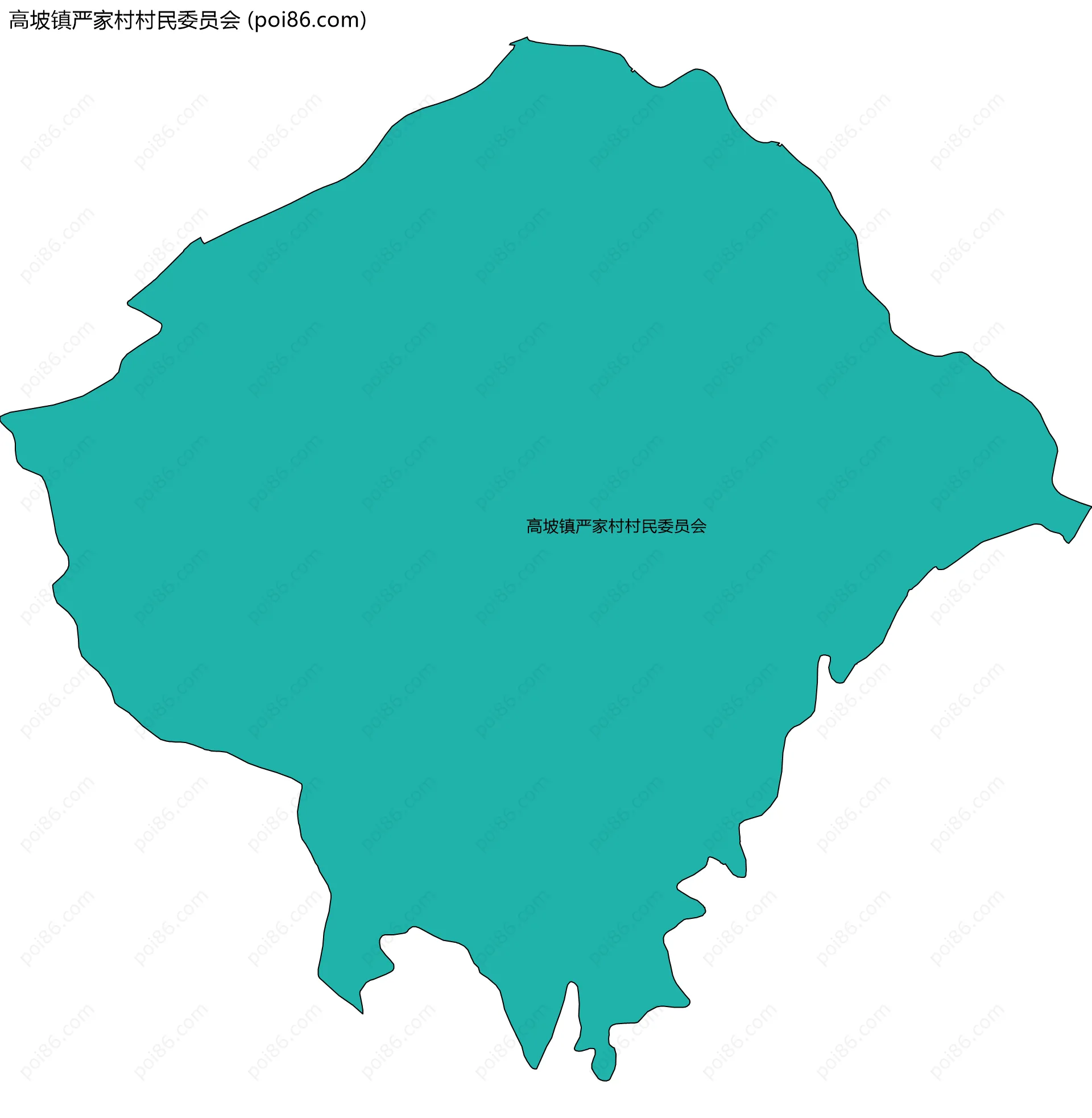 高坡镇严家村村民委员会边界地图