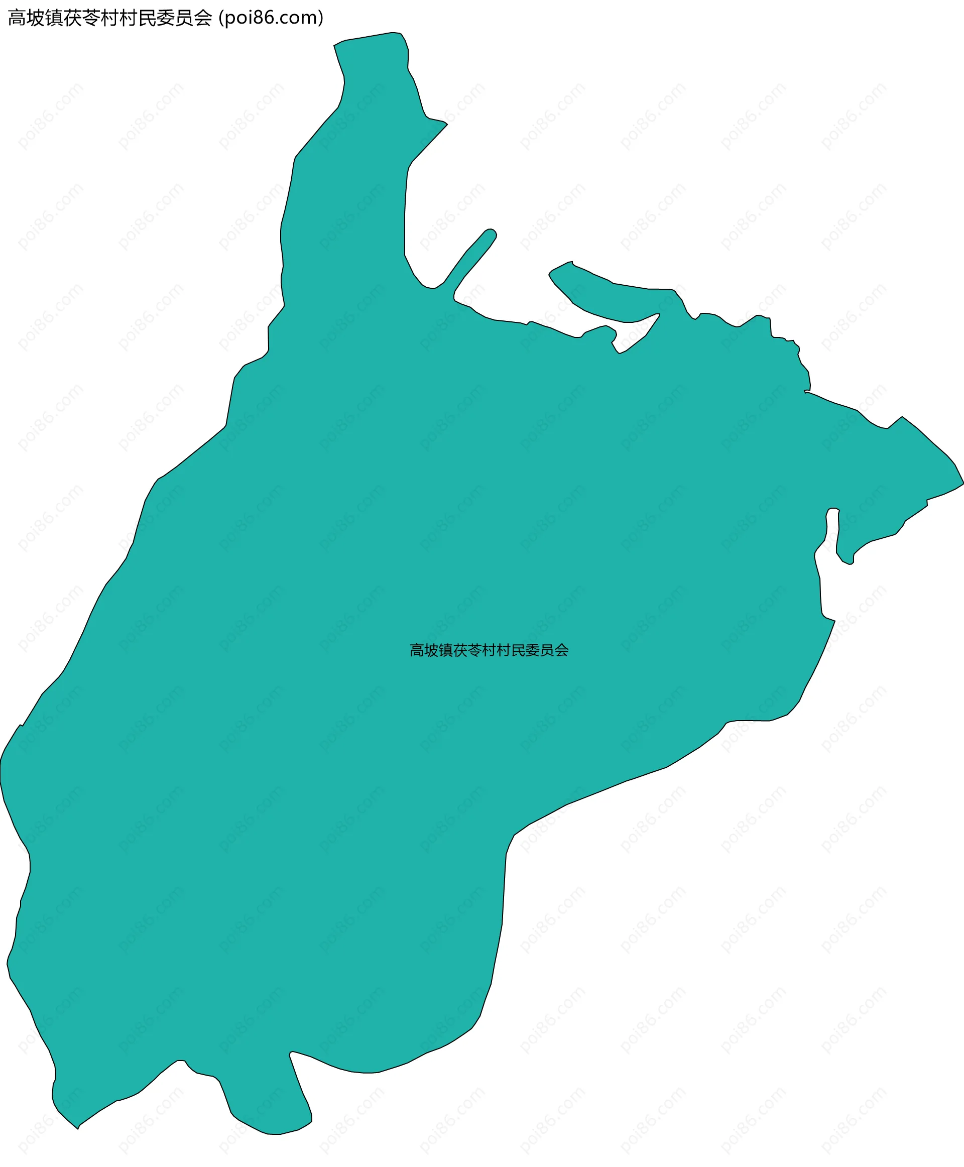 高坡镇茯苓村村民委员会边界地图