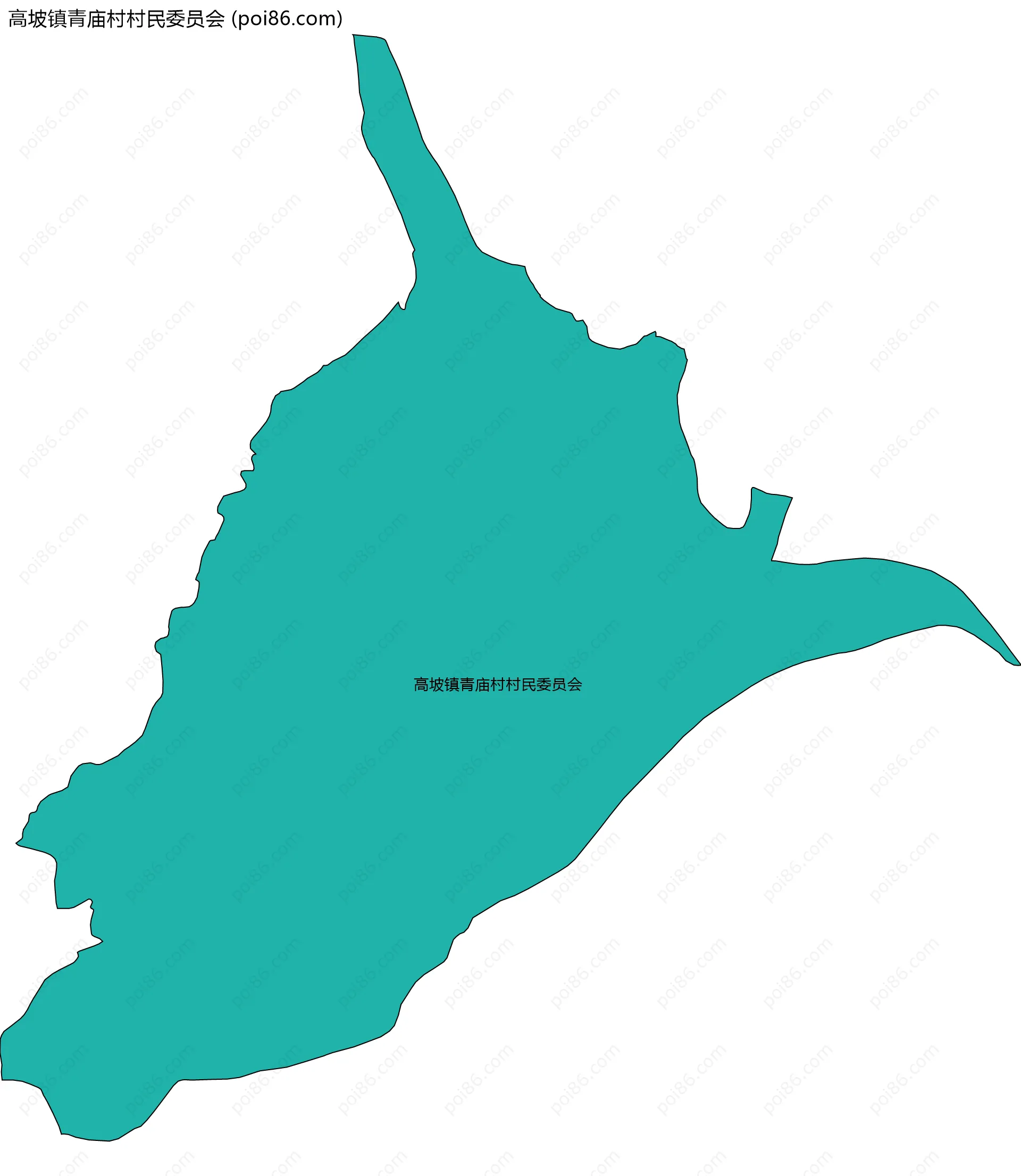 高坡镇青庙村村民委员会边界地图
