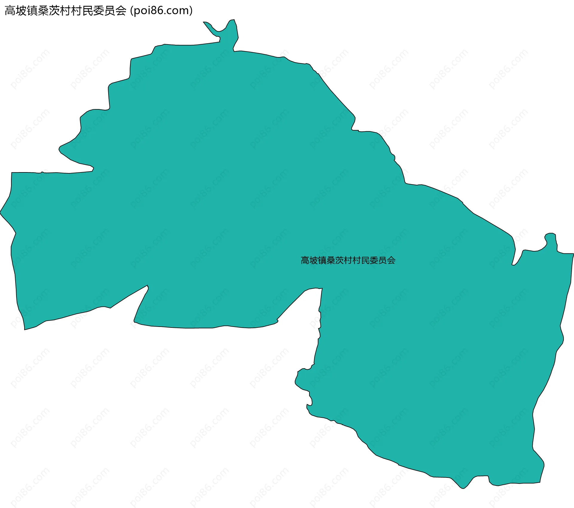 高坡镇桑茨村村民委员会边界地图