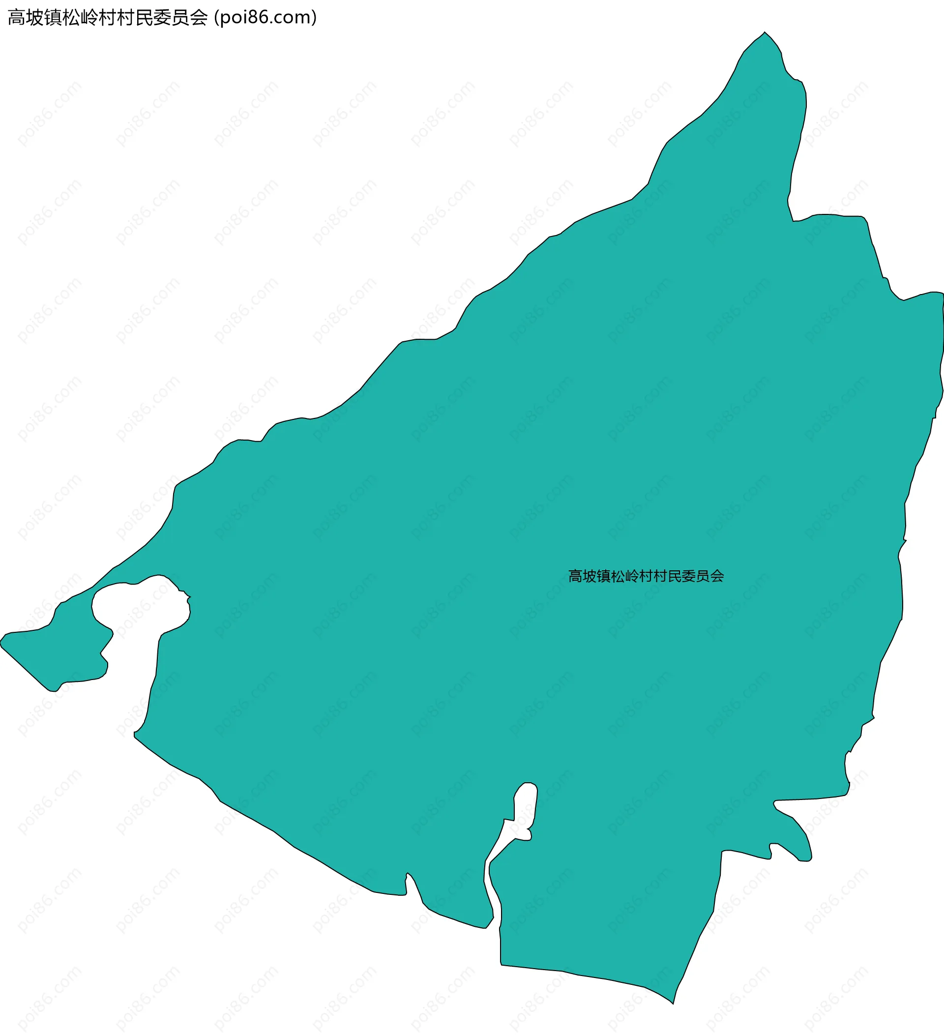 高坡镇松岭村村民委员会边界地图