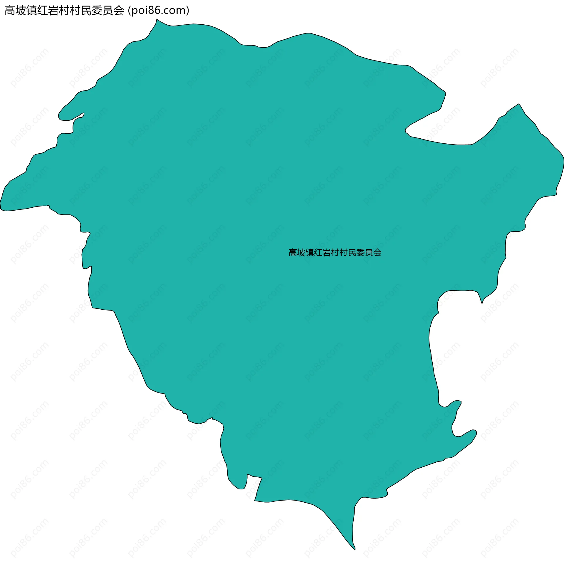 高坡镇红岩村村民委员会边界地图