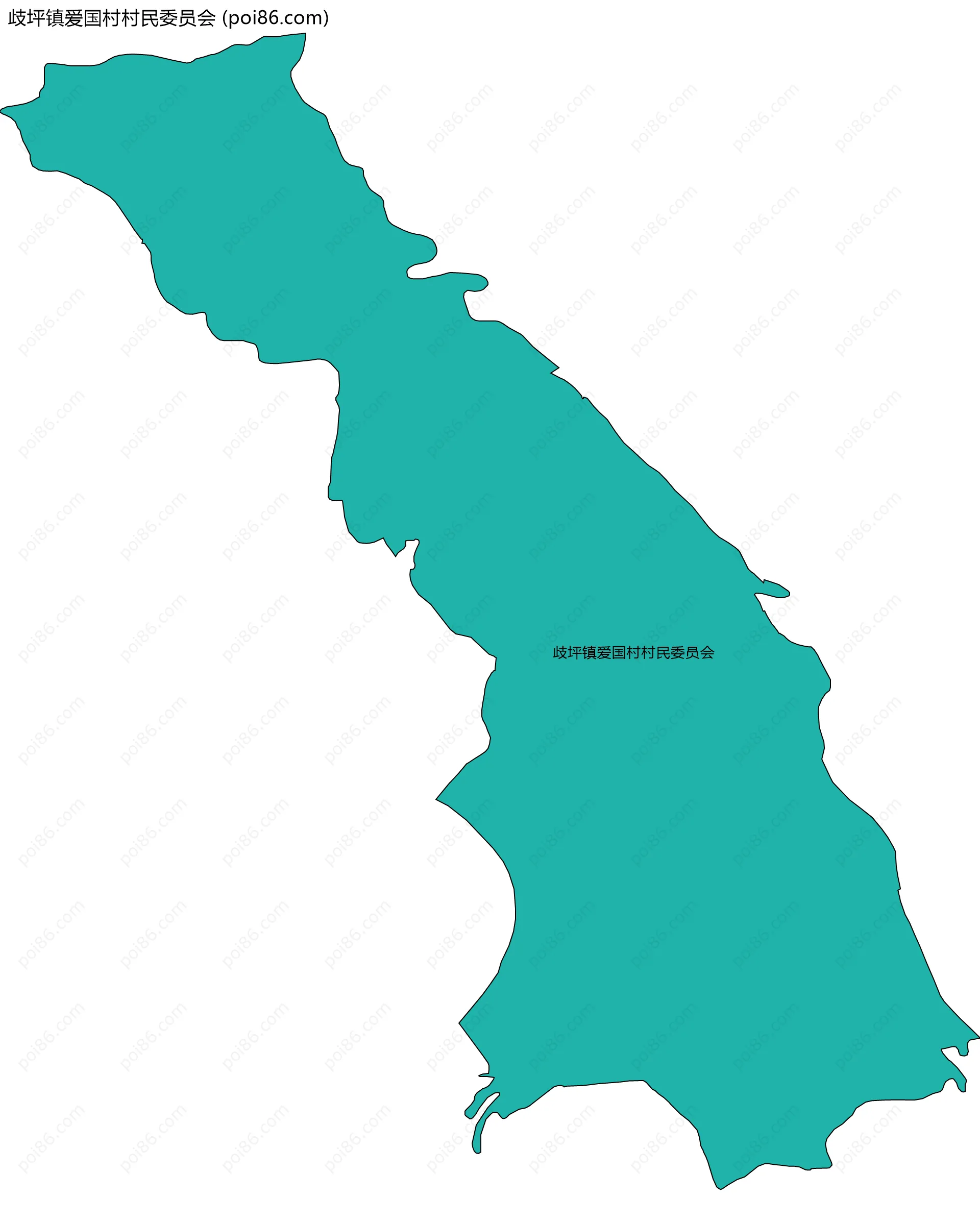 歧坪镇爱国村村民委员会边界地图