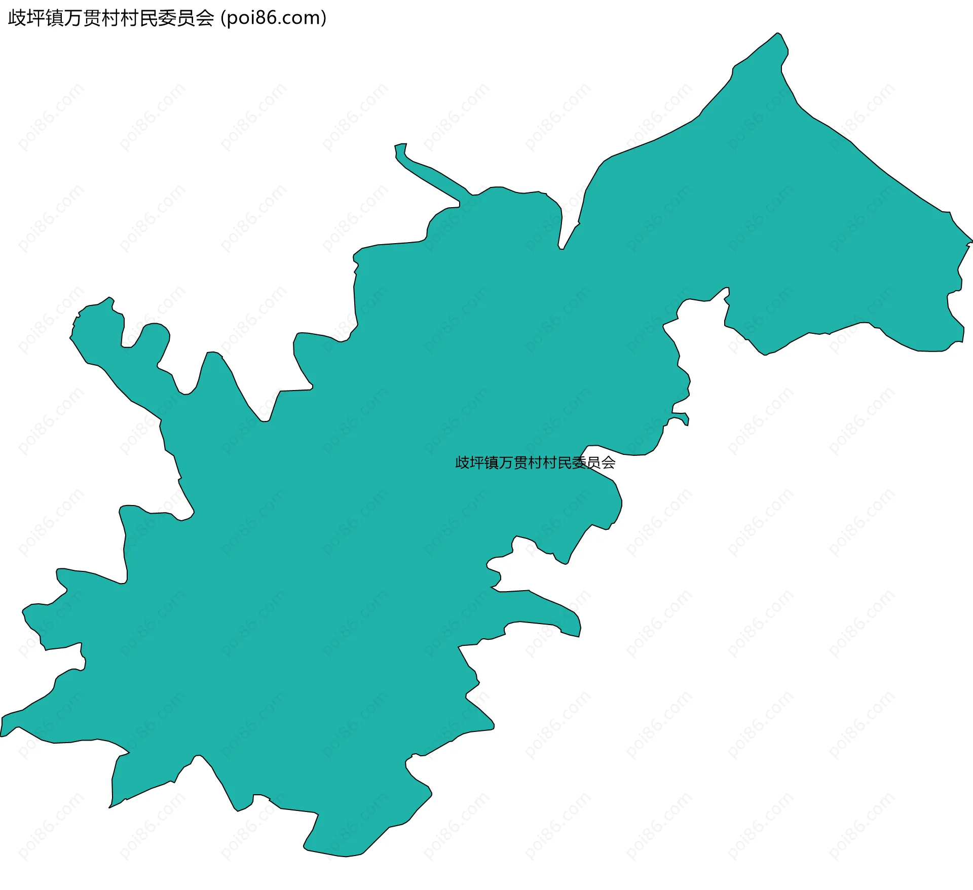 歧坪镇万贯村村民委员会边界地图