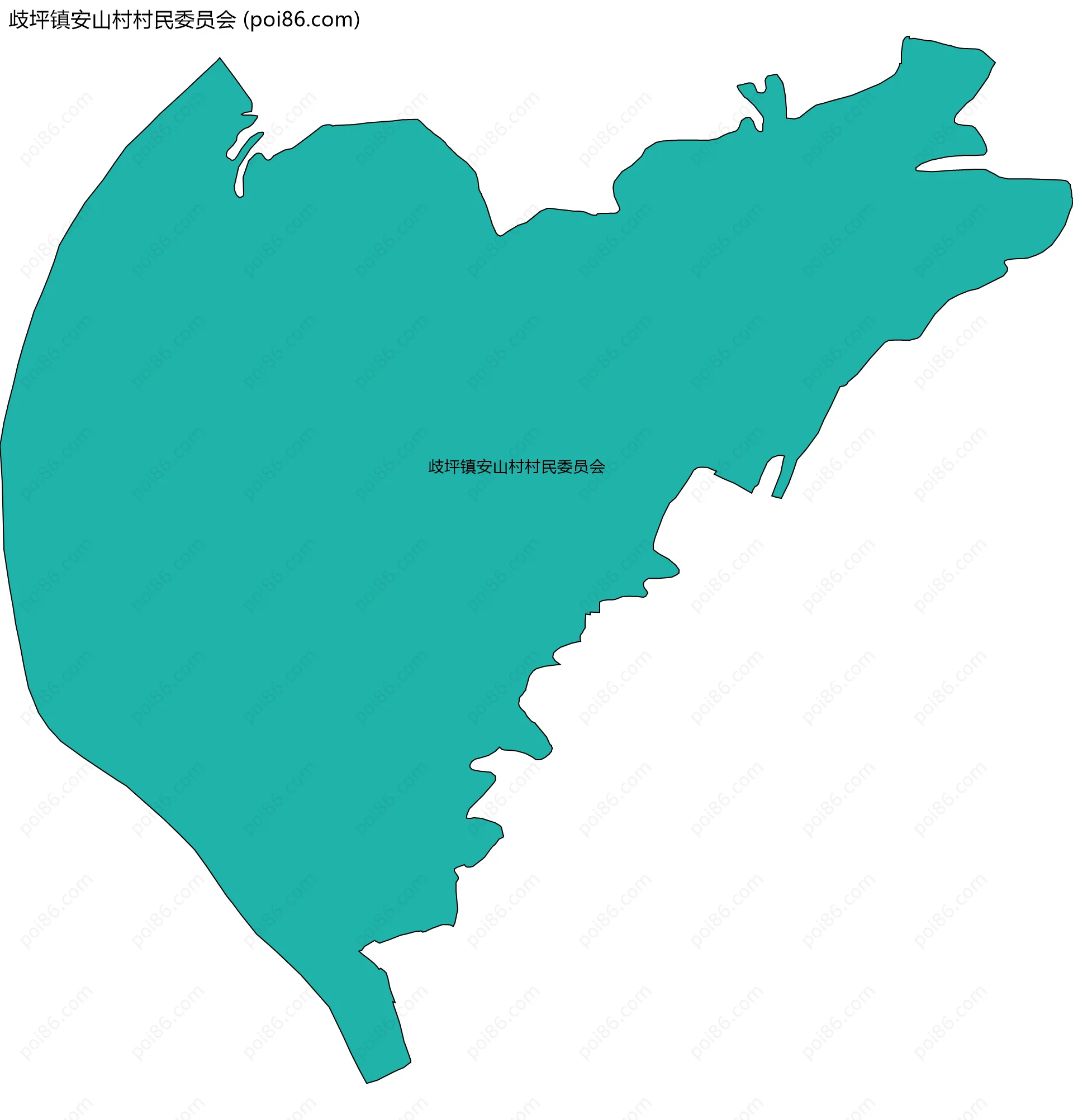 歧坪镇安山村村民委员会边界地图